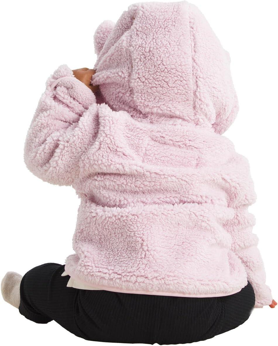 imageTHE NORTH FACE Baby Campshire Full Zip Hoodie Cozy Fleece Winter Jacket for Toddlers With Mittens ampamp Attached Bear Ear HoodPale Blossom