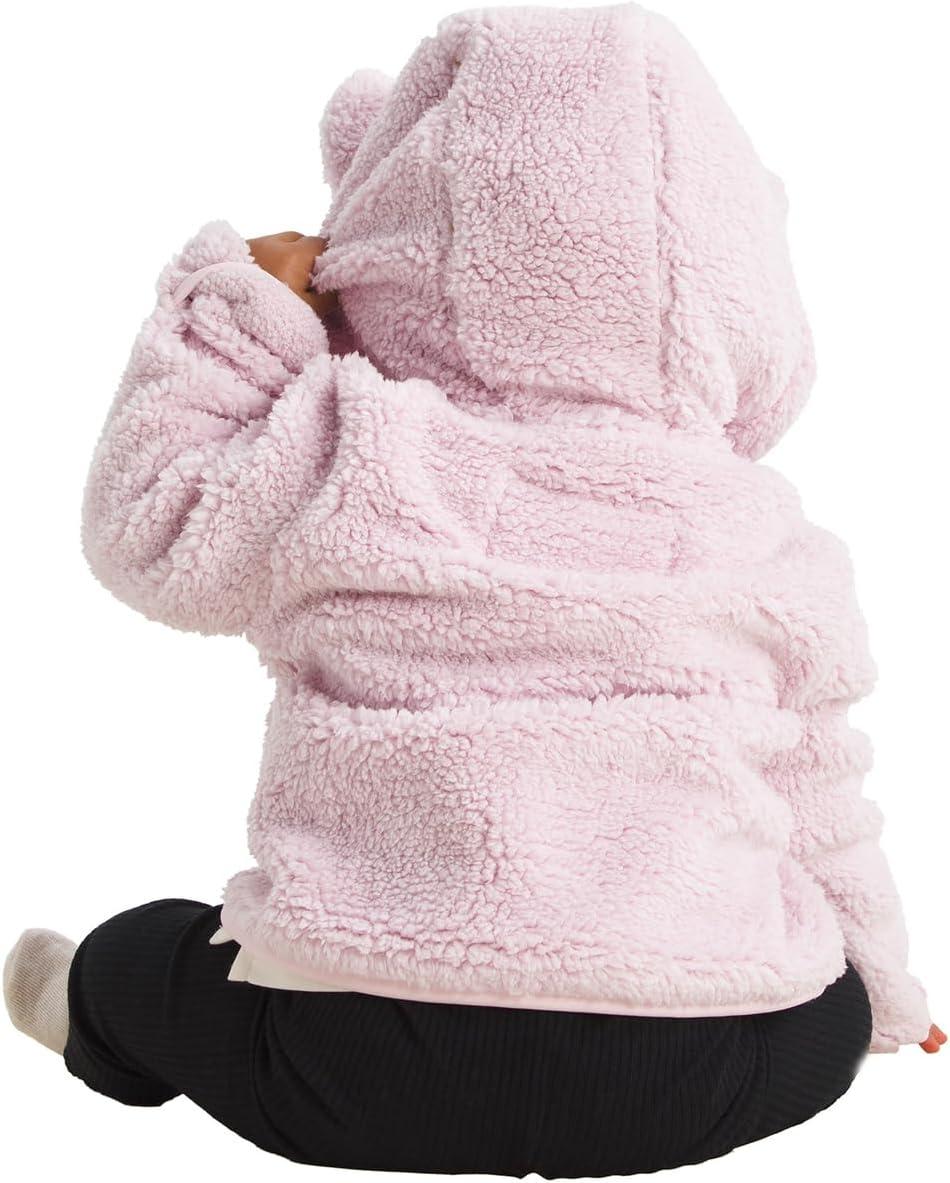 imageTHE NORTH FACE Baby Campshire Full Zip Hoodie Cozy Fleece Winter Jacket for Toddlers With Mittens ampamp Attached Bear Ear HoodPale Blossom
