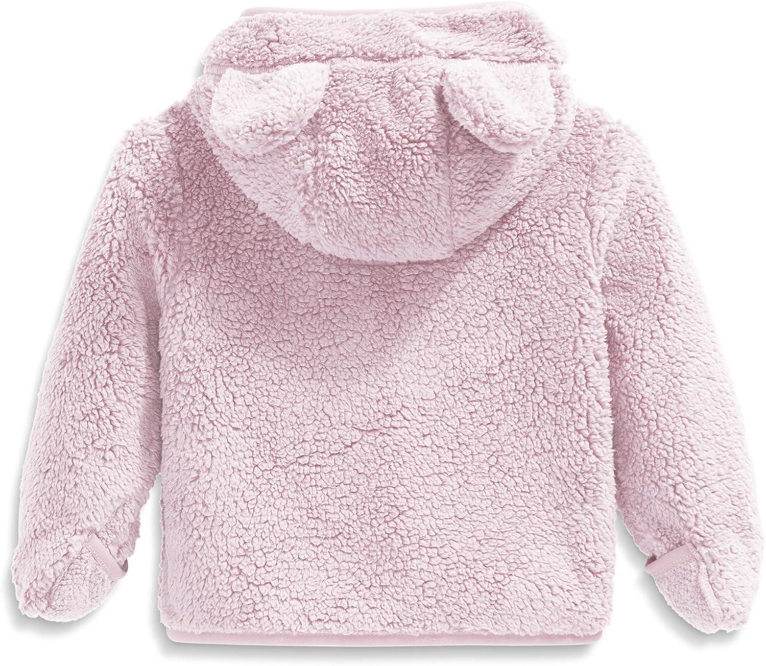 imageTHE NORTH FACE Baby Campshire Full Zip Hoodie Cozy Fleece Winter Jacket for Toddlers With Mittens ampamp Attached Bear Ear HoodPale Blossom