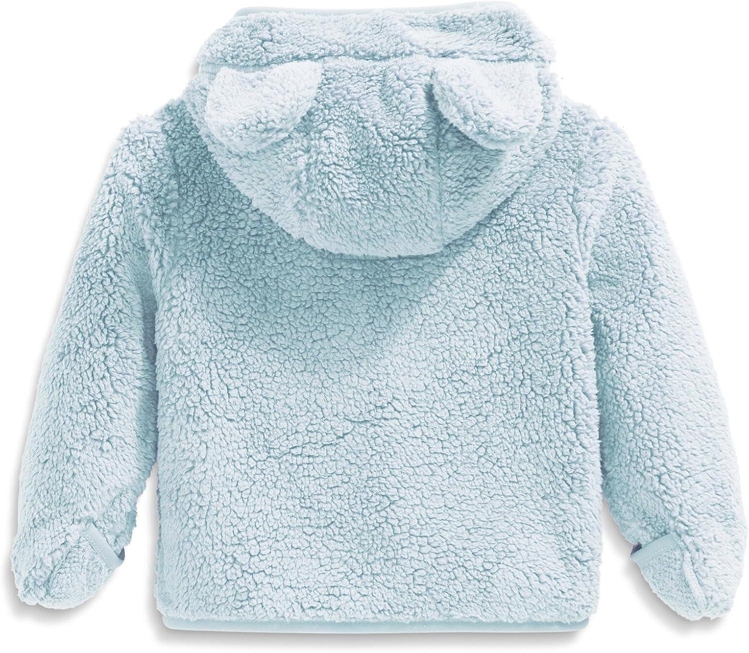 imageTHE NORTH FACE Baby Campshire Full Zip Hoodie Cozy Fleece Winter Jacket for Toddlers With Mittens ampamp Attached Bear Ear HoodPolar Haze