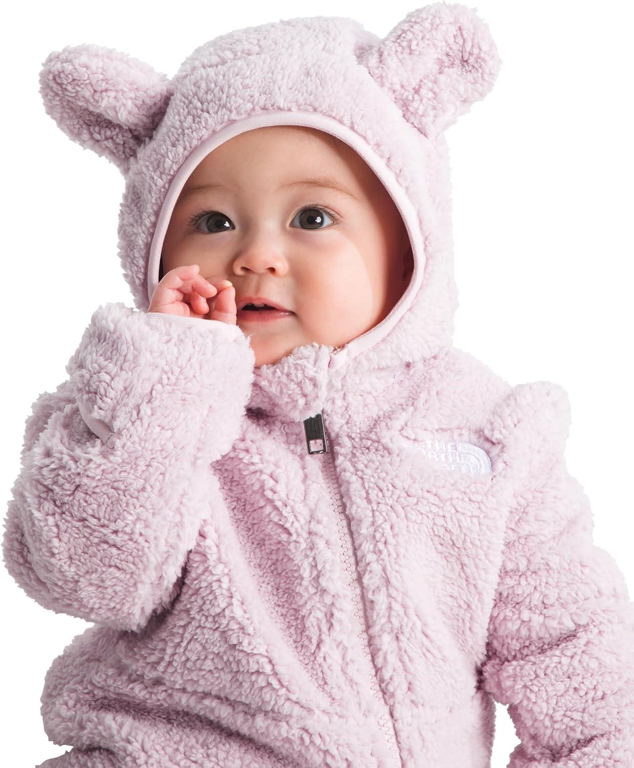 imageTHE NORTH FACE Baby Campshire Onepiece Cozy Fleece Winter Onesie With Mittens Booties ampamp Attached Bear Ear HoodPale Blossom