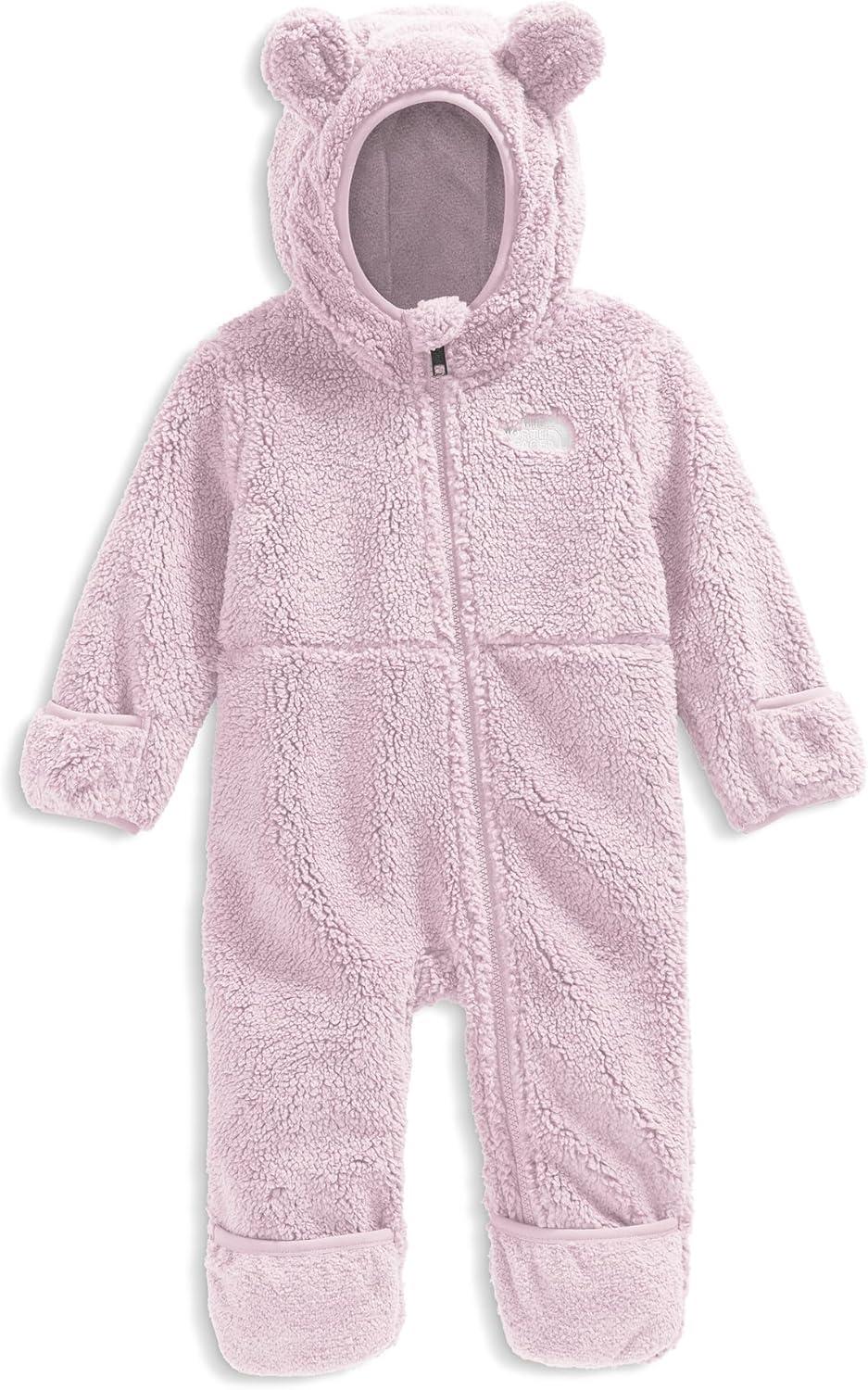 imageTHE NORTH FACE Baby Campshire Onepiece Cozy Fleece Winter Onesie With Mittens Booties ampamp Attached Bear Ear HoodPale Blossom