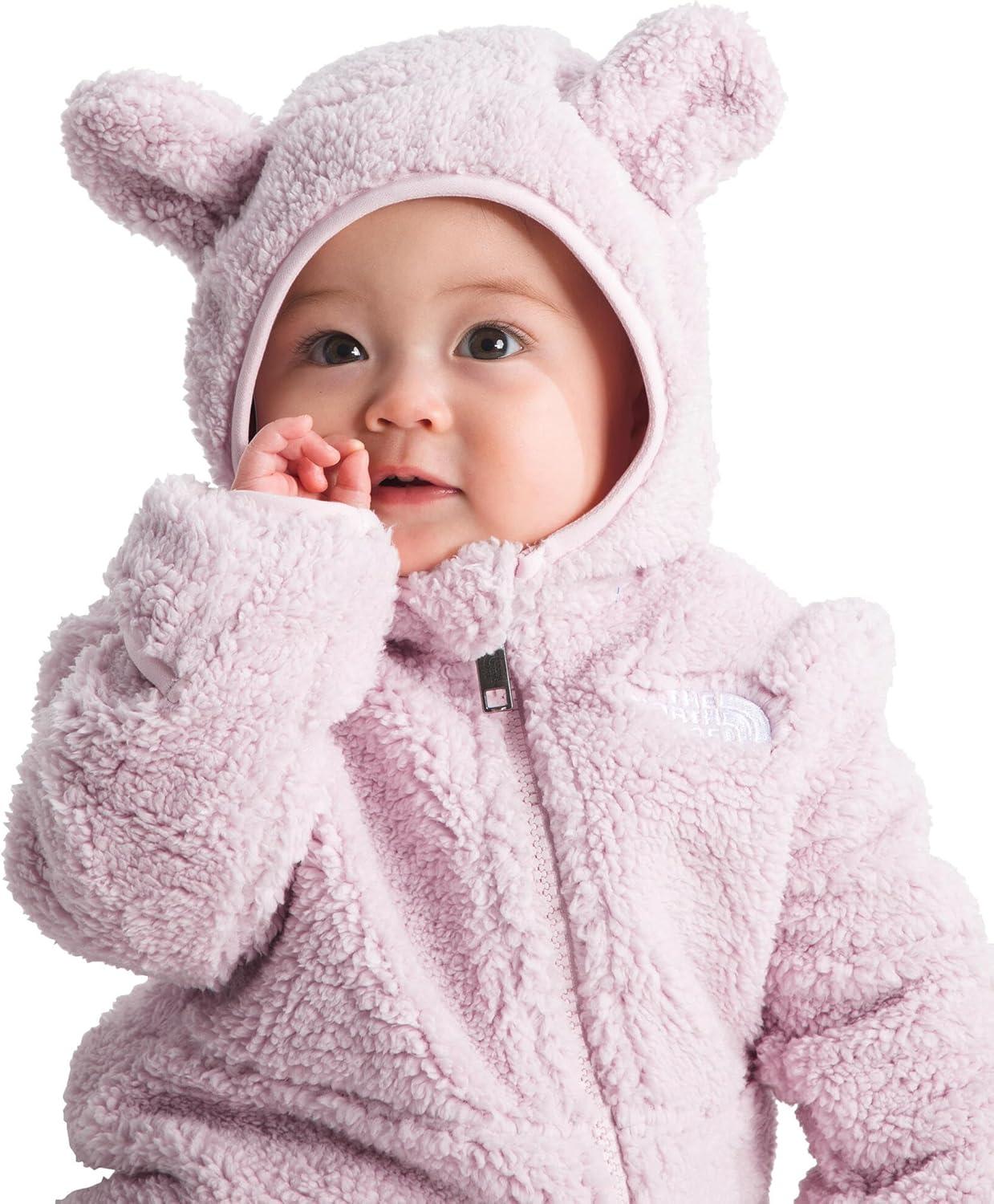 imageTHE NORTH FACE Baby Campshire Onepiece Cozy Fleece Winter Onesie With Mittens Booties ampamp Attached Bear Ear HoodPale Blossom