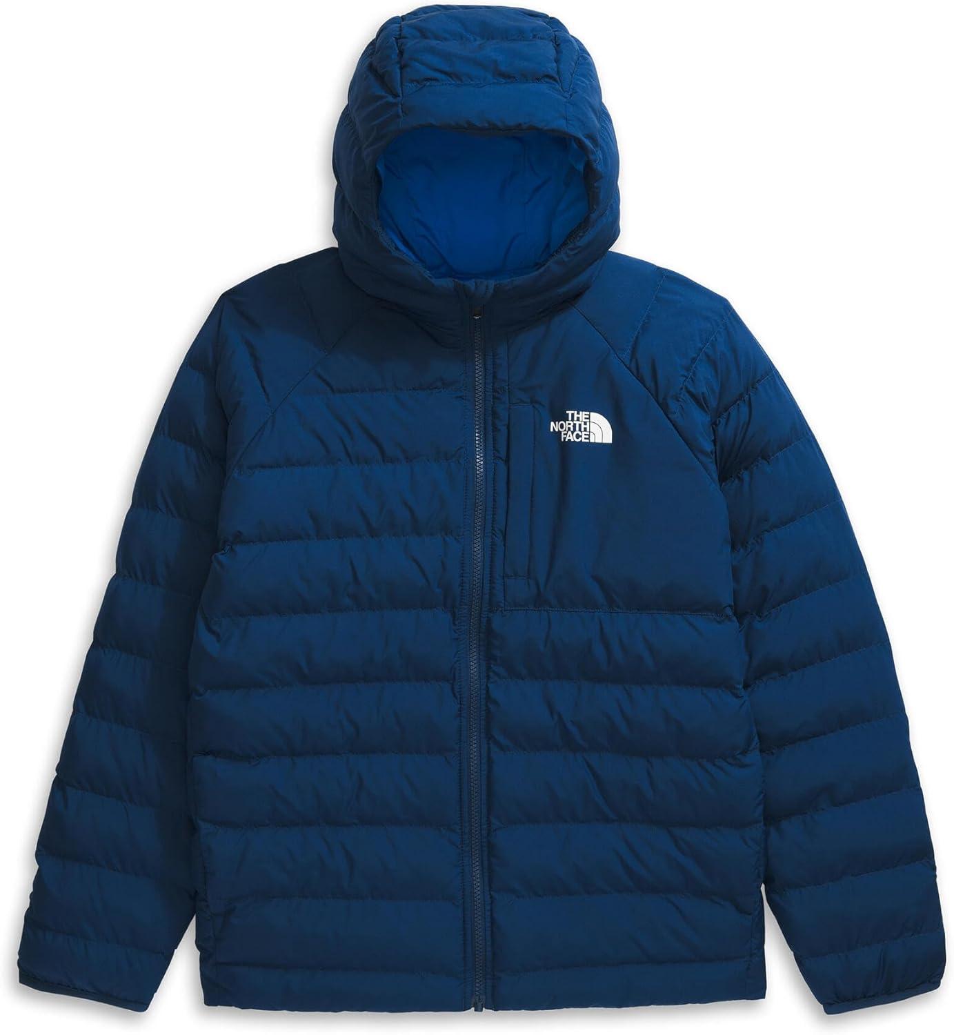 imageTHE NORTH FACE Boys Reversible Perrito Hooded Jacket Waterproof Winter Puffer Coat Lightweight Outerwear for TravelEstate Blue