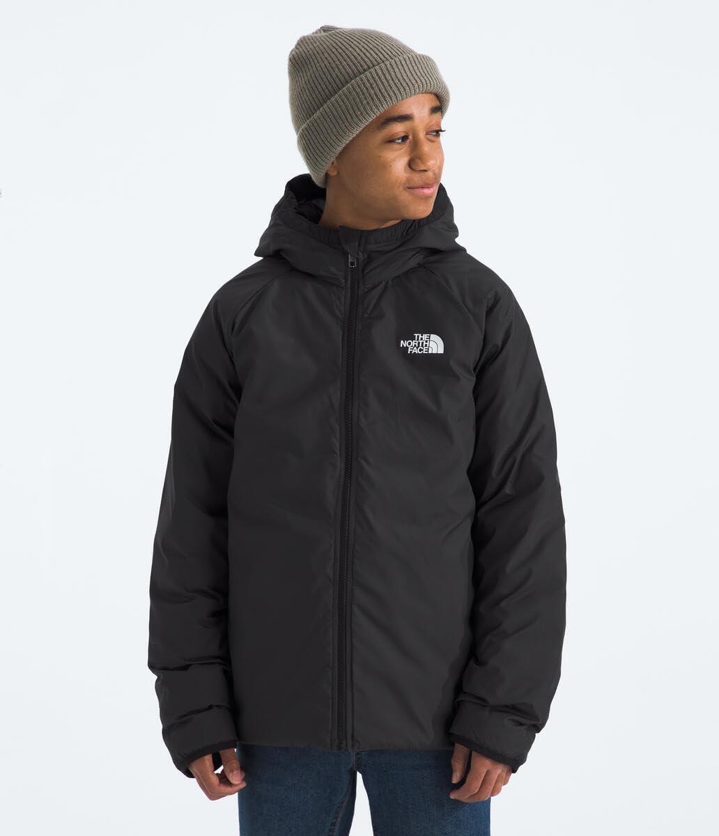 imageTHE NORTH FACE Boys Reversible Perrito Hooded Jacket Waterproof Winter Puffer Coat Lightweight Outerwear for TravelTnf Black