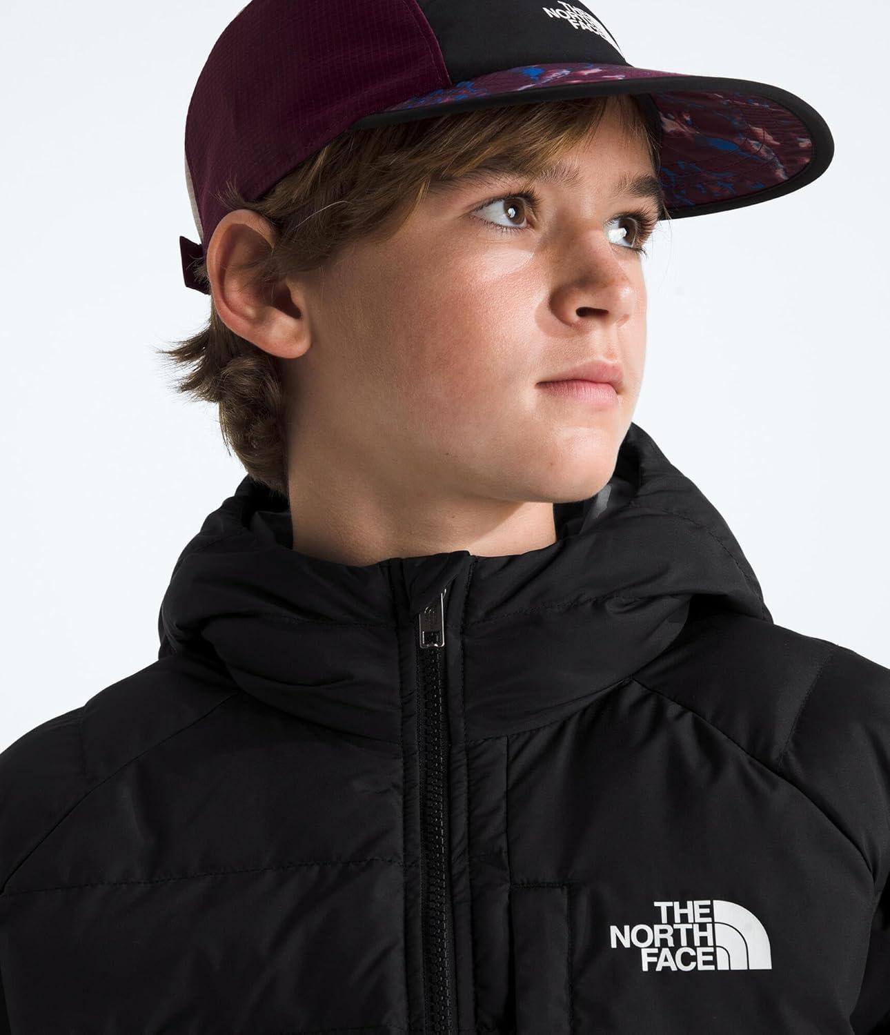imageTHE NORTH FACE Boys Reversible Perrito Hooded Jacket Waterproof Winter Puffer Coat Lightweight Outerwear for TravelTnf BlackSmoked Pearl