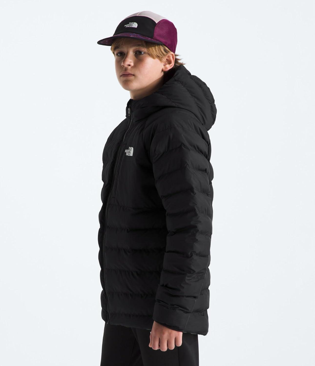 imageTHE NORTH FACE Boys Reversible Perrito Hooded Jacket Waterproof Winter Puffer Coat Lightweight Outerwear for TravelTnf BlackSmoked Pearl