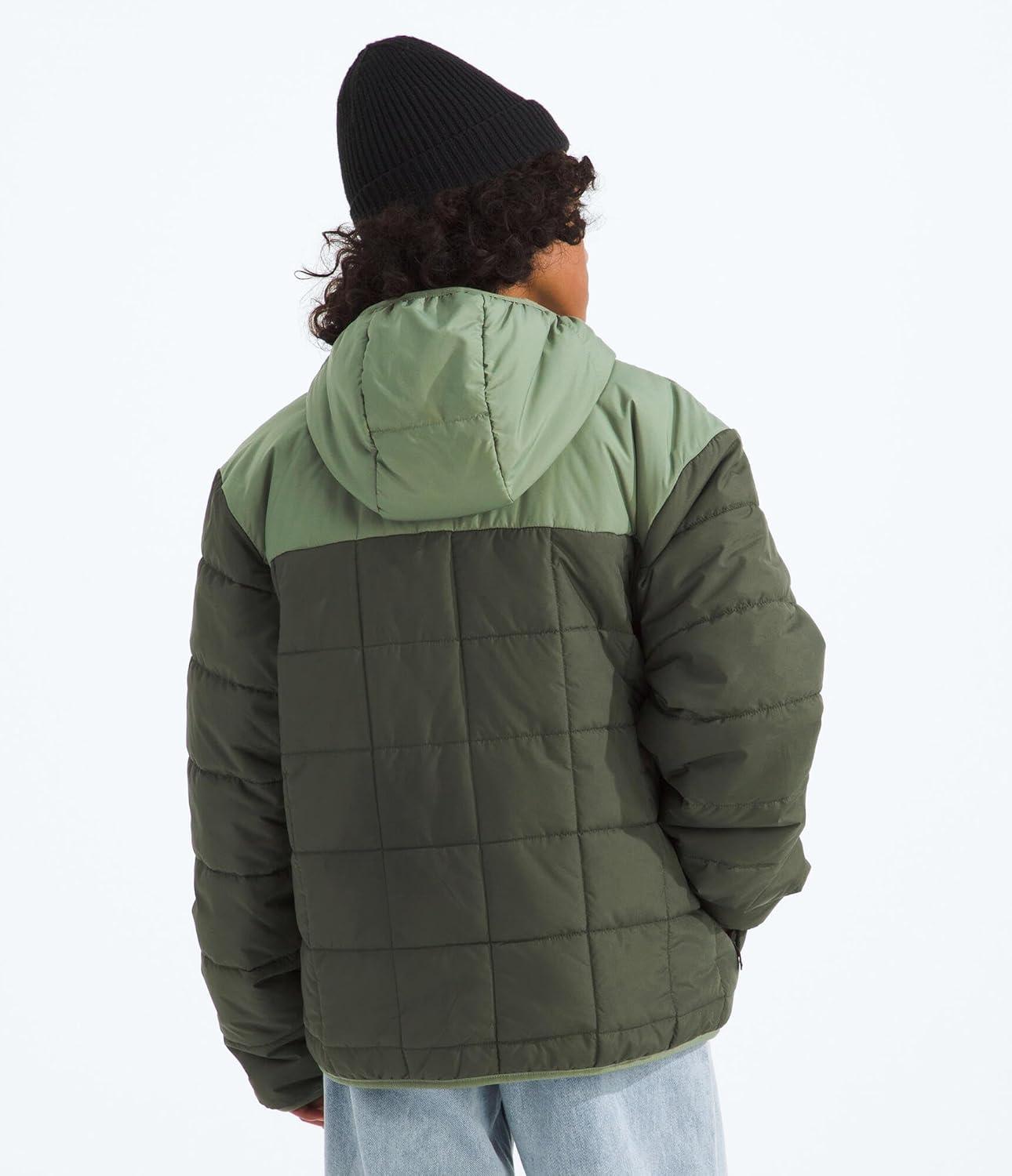 imageTHE NORTH FACE Boys Reversible Shasta Full Zip Hooded JacketNew Taupe GreenBark Mist