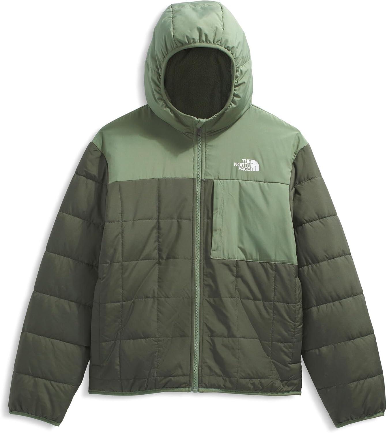 imageTHE NORTH FACE Boys Reversible Shasta Full Zip Hooded JacketNew Taupe GreenBark Mist