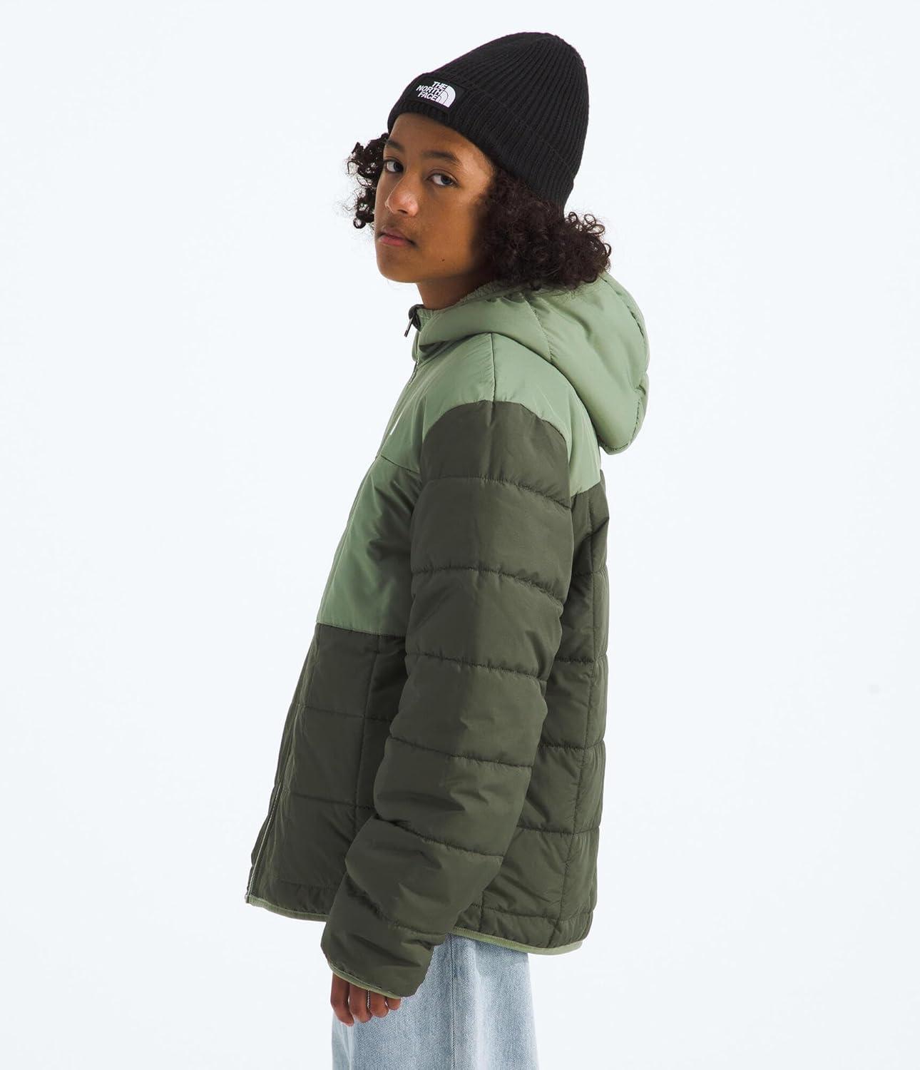 imageTHE NORTH FACE Boys Reversible Shasta Full Zip Hooded JacketNew Taupe GreenBark Mist