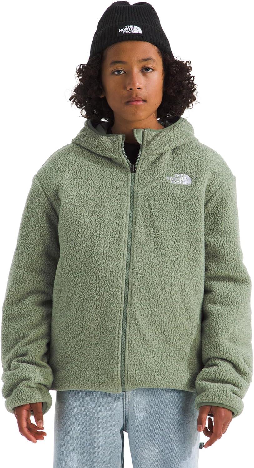 imageTHE NORTH FACE Boys Reversible Shasta Full Zip Hooded JacketNew Taupe GreenBark Mist