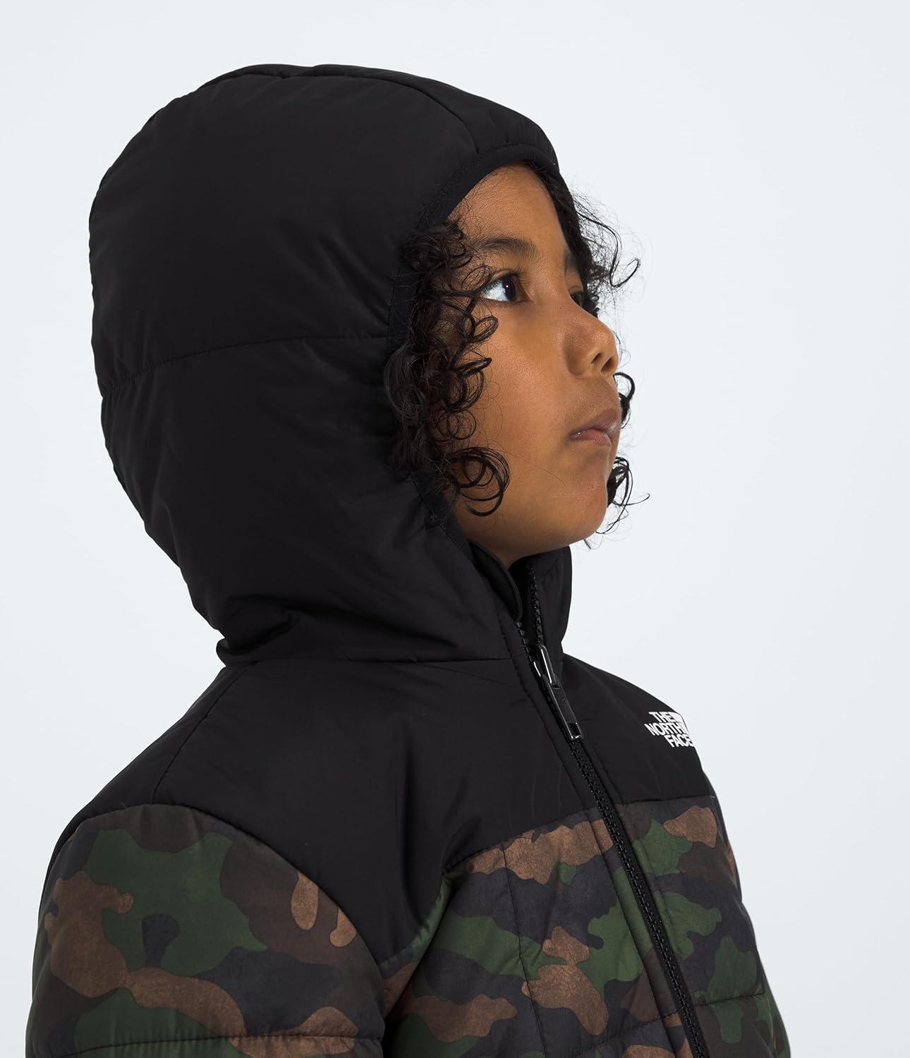 imageTHE NORTH FACE Boys Reversible Shasta Full Zip Hooded JacketTnf Black Tnf Camo Small Print