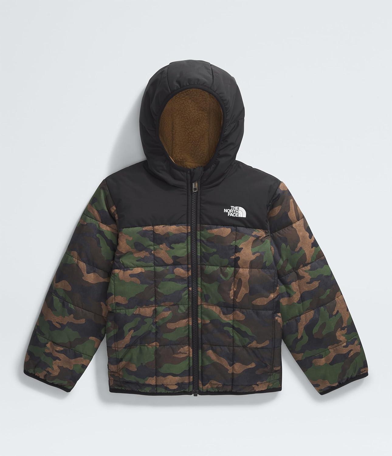 imageTHE NORTH FACE Boys Reversible Shasta Full Zip Hooded JacketTnf Black Tnf Camo Small Print