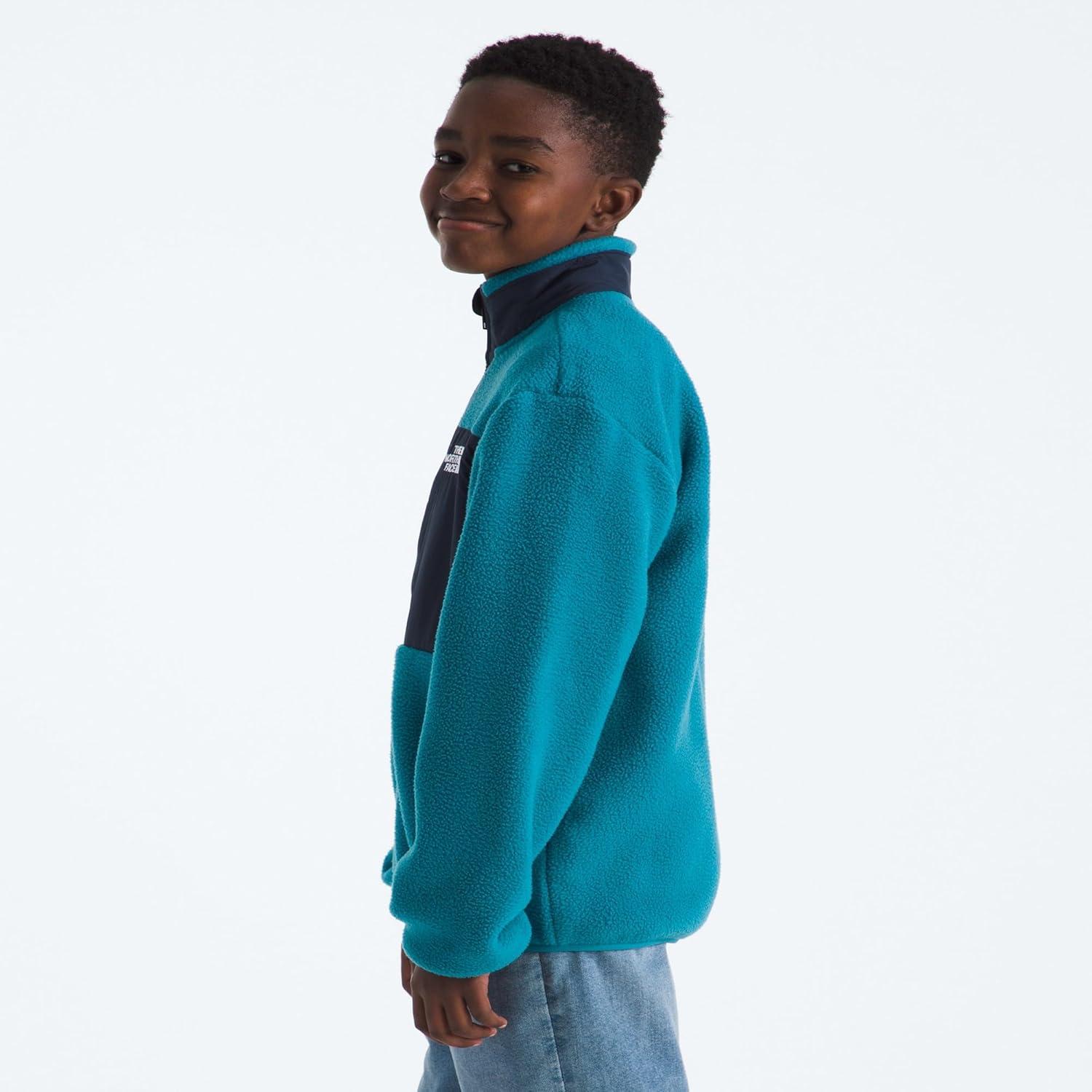 imageTHE NORTH FACE Boys Yumiori Full Zip Jacket Lightweight Fleece Coat Embroidered Logo ampamp Secure Zip ChestDusk BlueSummit Navy