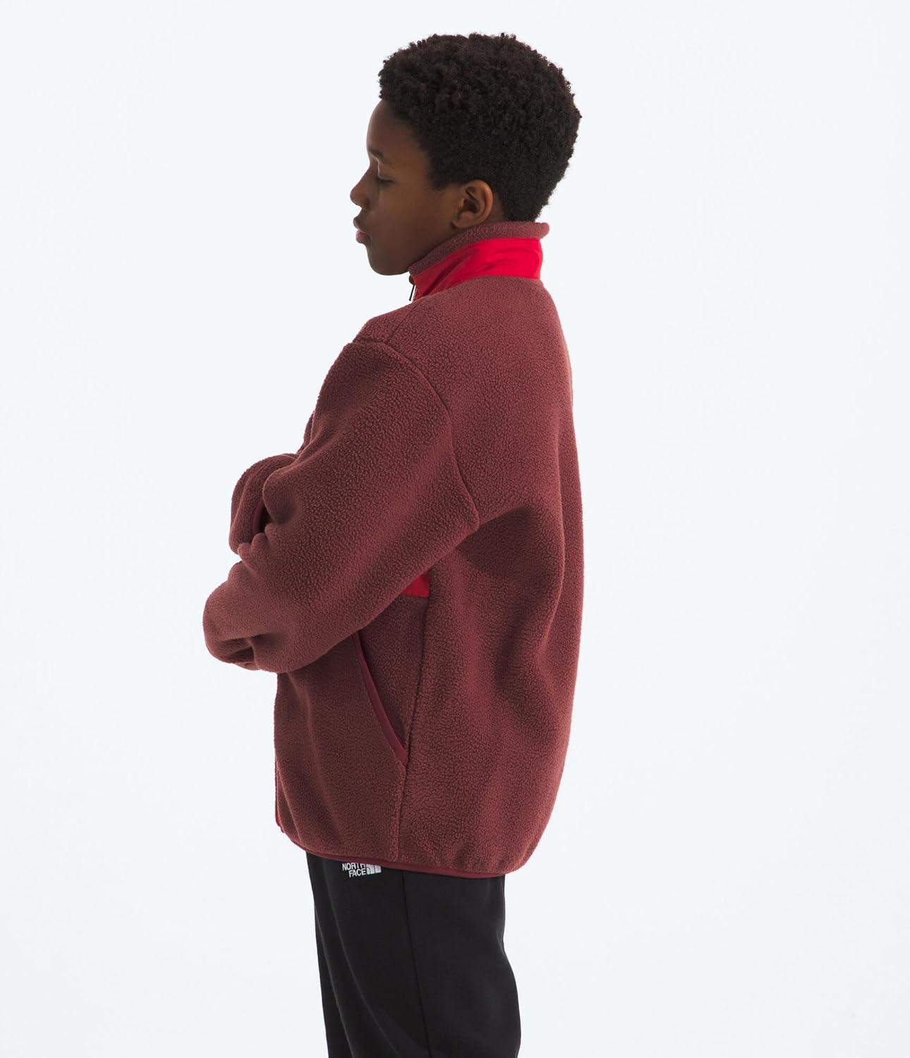 imageTHE NORTH FACE Boys Yumiori Full Zip Jacket Lightweight Fleece Coat Embroidered Logo ampamp Secure Zip ChestSumacTnf Red