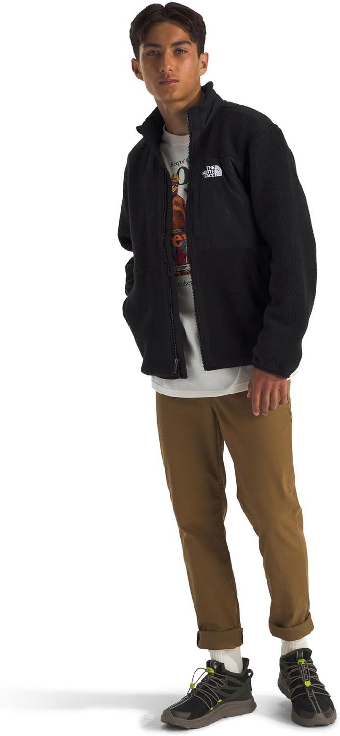 imageTHE NORTH FACE Boys Yumiori Full Zip Jacket Lightweight Fleece Coat Embroidered Logo ampamp Secure Zip ChestTnf Black