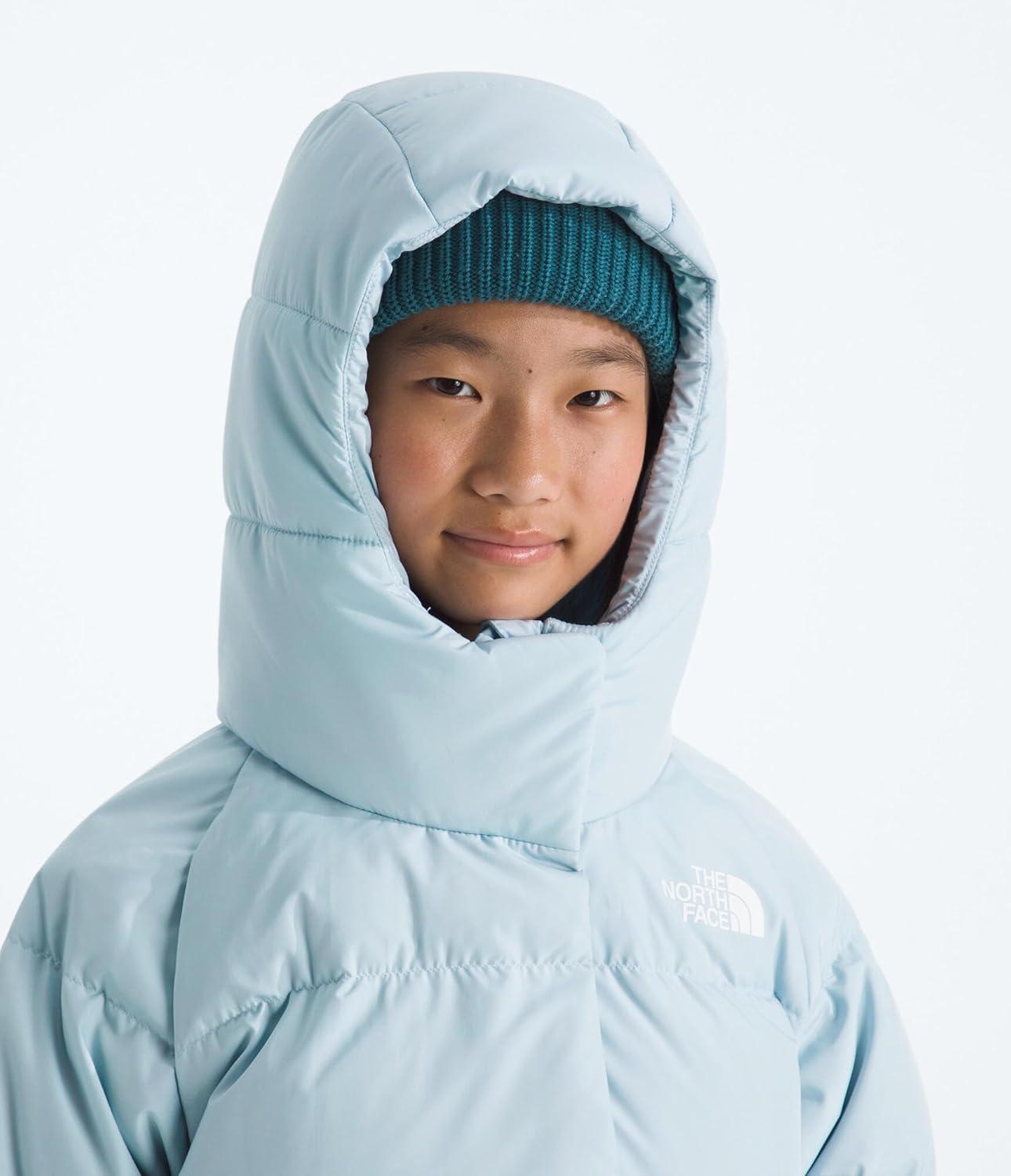 imageTHE NORTH FACE Girls North Down Hooded Jacket Water Repellent 600 Fill Recycled Waterfowl Down ampamp Insulated HoodPolar Haze