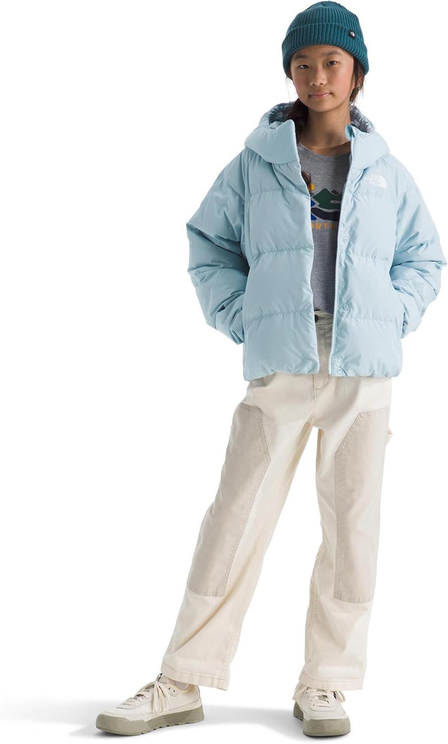 imageTHE NORTH FACE Girls North Down Hooded Jacket Water Repellent 600 Fill Recycled Waterfowl Down ampamp Insulated HoodPolar Haze