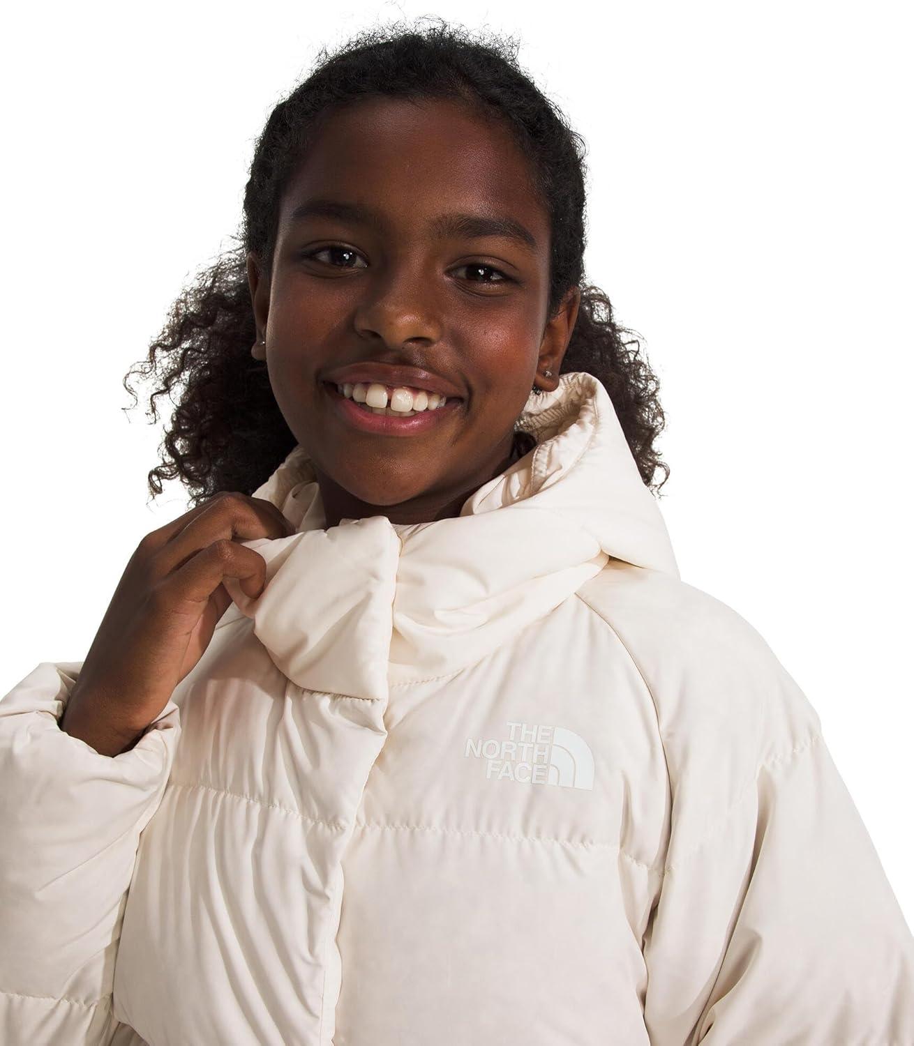 imageTHE NORTH FACE Girls North Down Hooded Jacket Water Repellent 600 Fill Recycled Waterfowl Down ampamp Insulated HoodWhite Dune