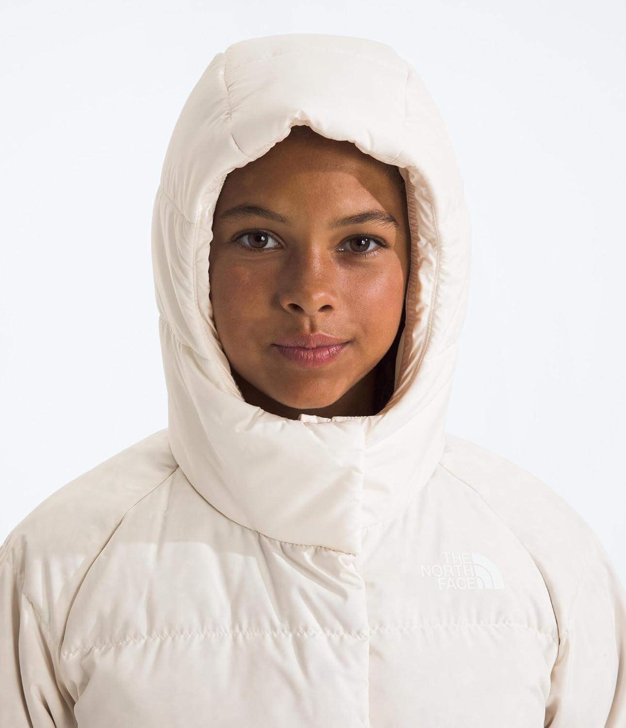 imageTHE NORTH FACE Girls North Down Hooded Jacket Water Repellent 600 Fill Recycled Waterfowl Down ampamp Insulated HoodWhite Dune