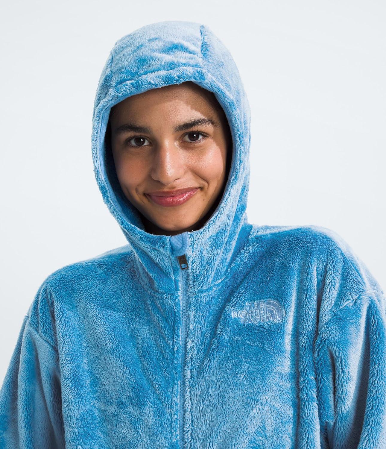 imageTHE NORTH FACE Girls Osito Full Zip Hoodie Fleece Hooded Jacket With Hand Pockets ampamp Durable Ribbed CollarDark Cornflower