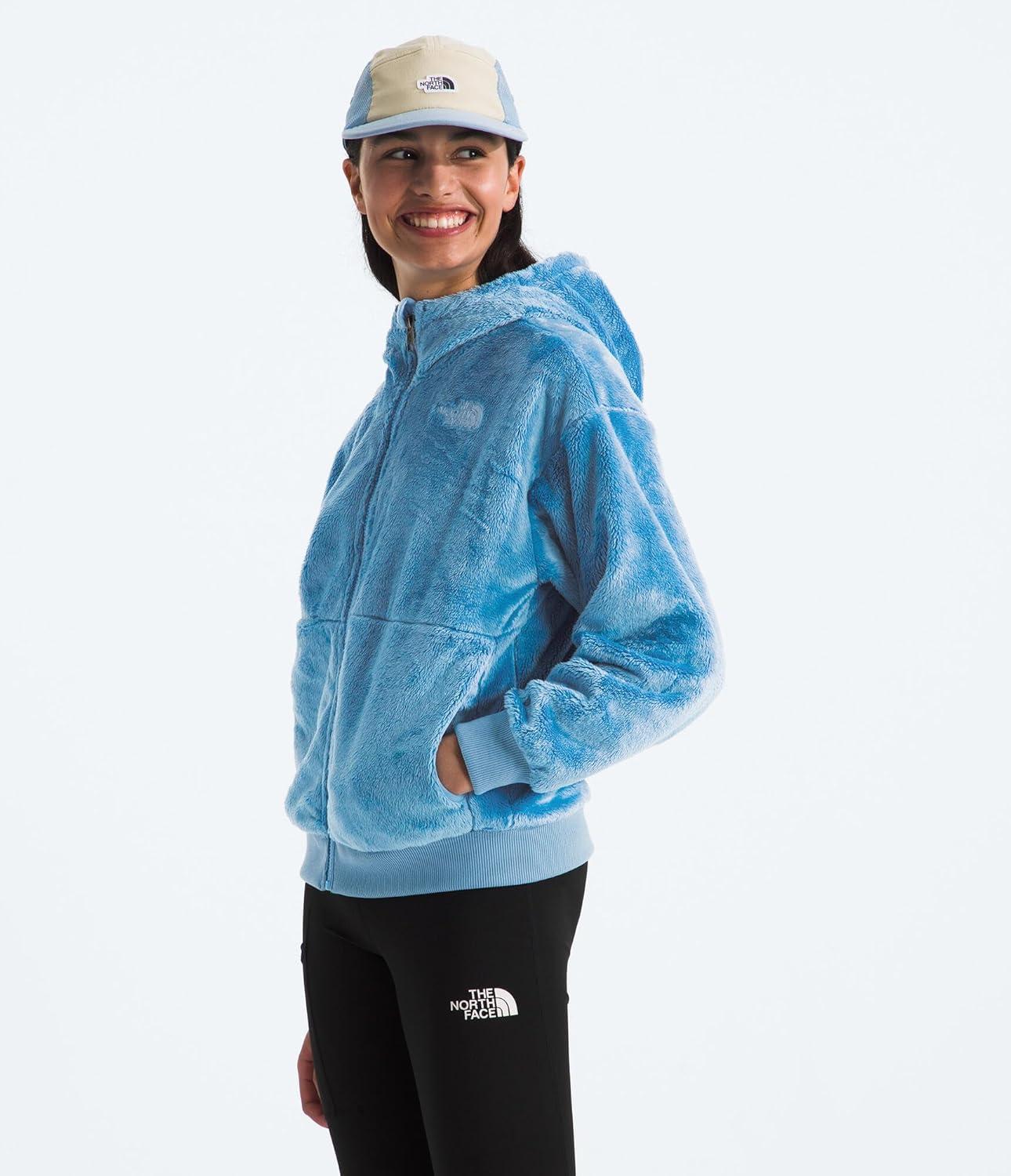 imageTHE NORTH FACE Girls Osito Full Zip Hoodie Fleece Hooded Jacket With Hand Pockets ampamp Durable Ribbed CollarDark Cornflower