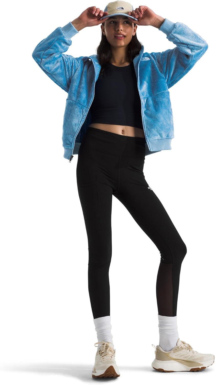 imageTHE NORTH FACE Girls Osito Full Zip Hoodie Fleece Hooded Jacket With Hand Pockets ampamp Durable Ribbed CollarDark Cornflower