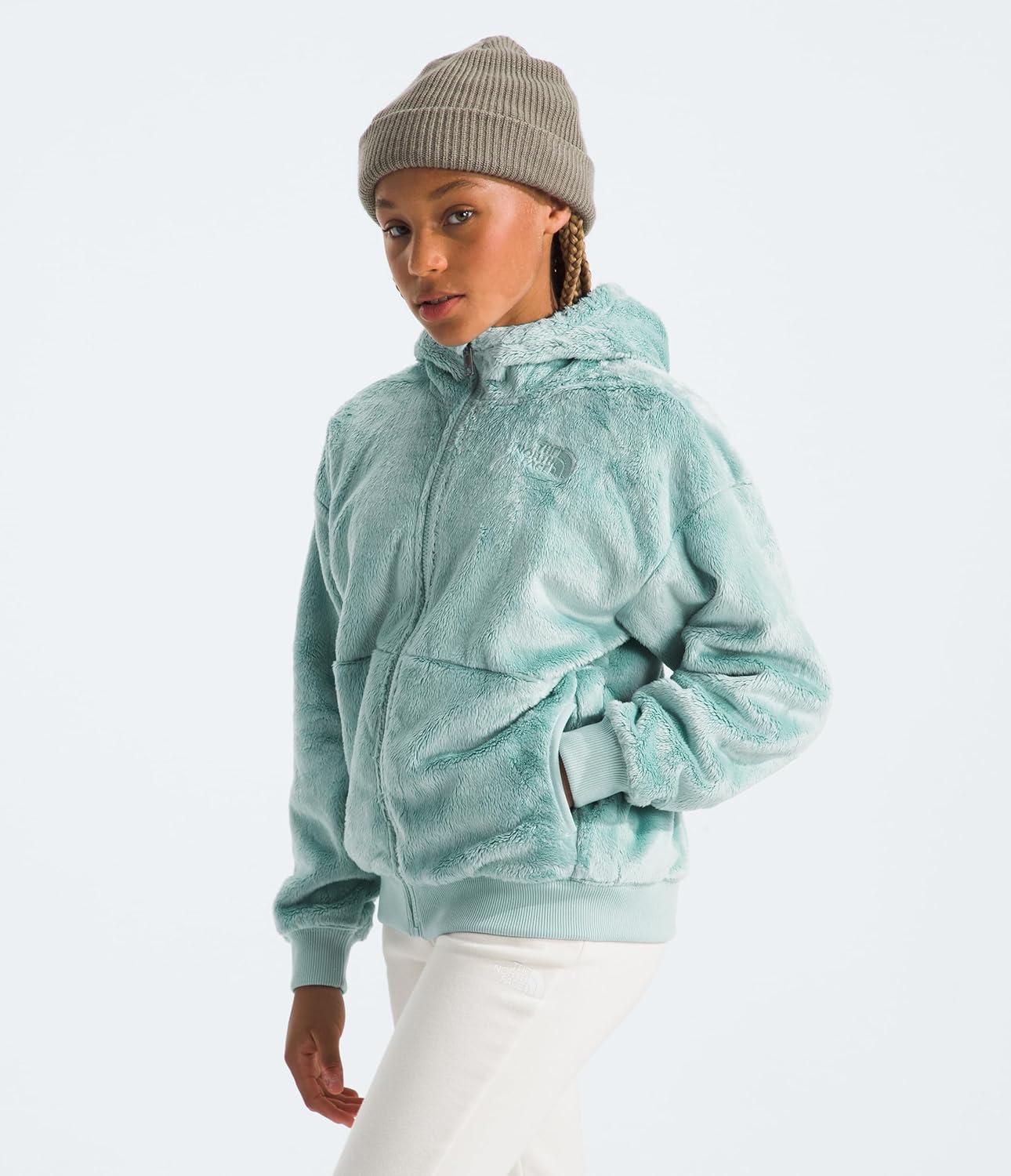 imageTHE NORTH FACE Girls Osito Full Zip Hoodie Fleece Hooded Jacket With Hand Pockets ampamp Durable Ribbed CollarMuted Pine