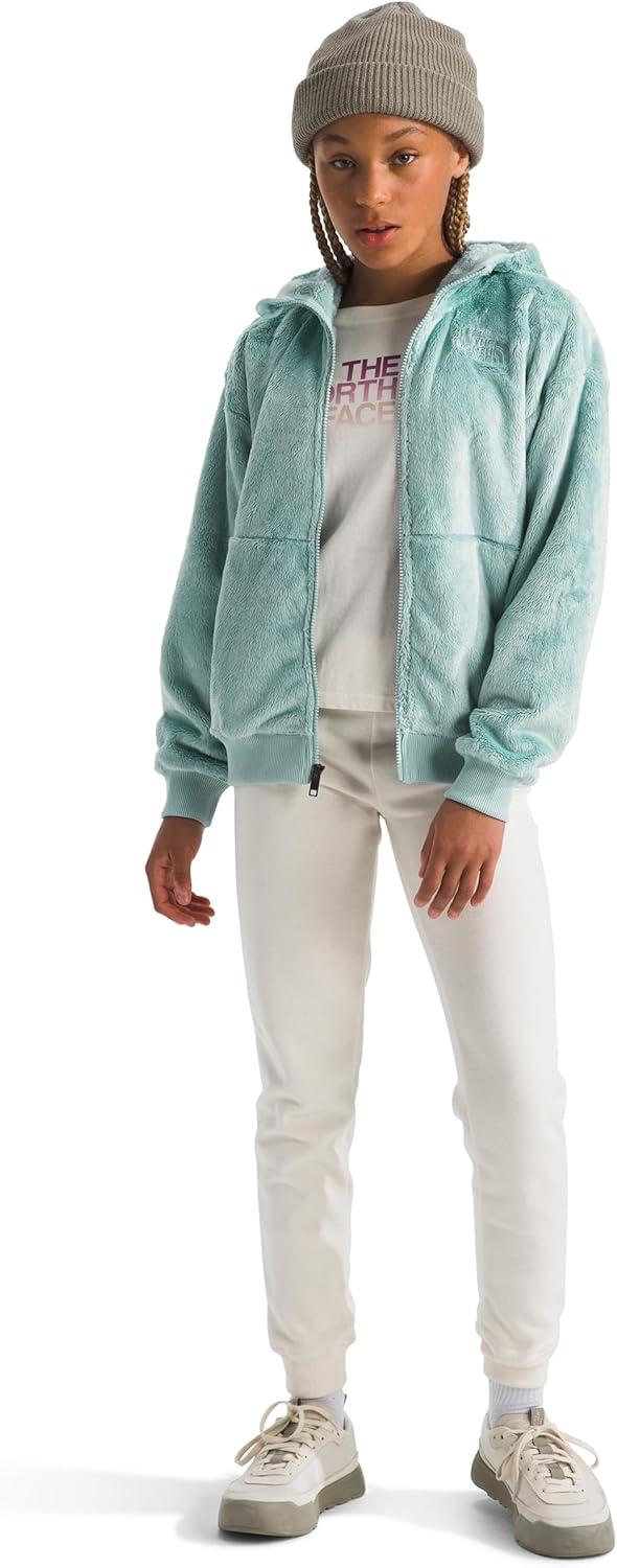 imageTHE NORTH FACE Girls Osito Full Zip Hoodie Fleece Hooded Jacket With Hand Pockets ampamp Durable Ribbed CollarMuted Pine