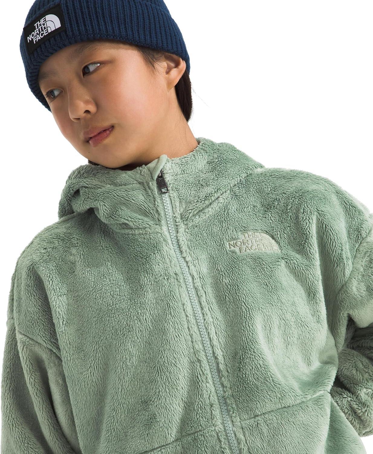 imageTHE NORTH FACE Girls Osito Full Zip Hoodie Fleece Hooded Jacket With Hand Pockets ampamp Durable Ribbed CollarSlate Moss