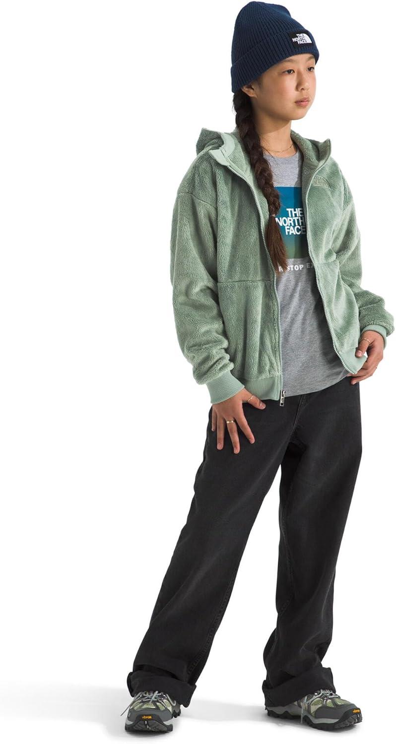 imageTHE NORTH FACE Girls Osito Full Zip Hoodie Fleece Hooded Jacket With Hand Pockets ampamp Durable Ribbed CollarSlate Moss