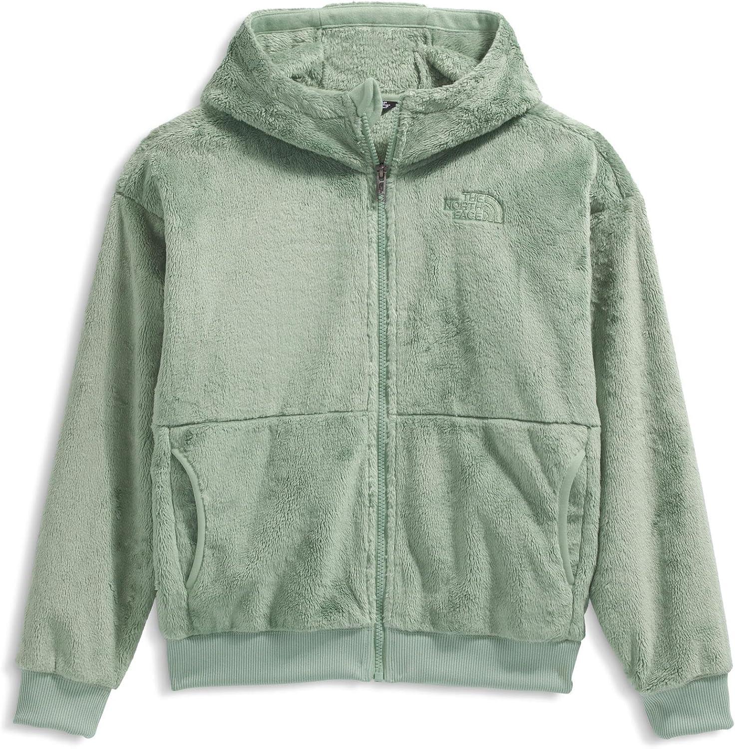 imageTHE NORTH FACE Girls Osito Full Zip Hoodie Fleece Hooded Jacket With Hand Pockets ampamp Durable Ribbed CollarSlate Moss