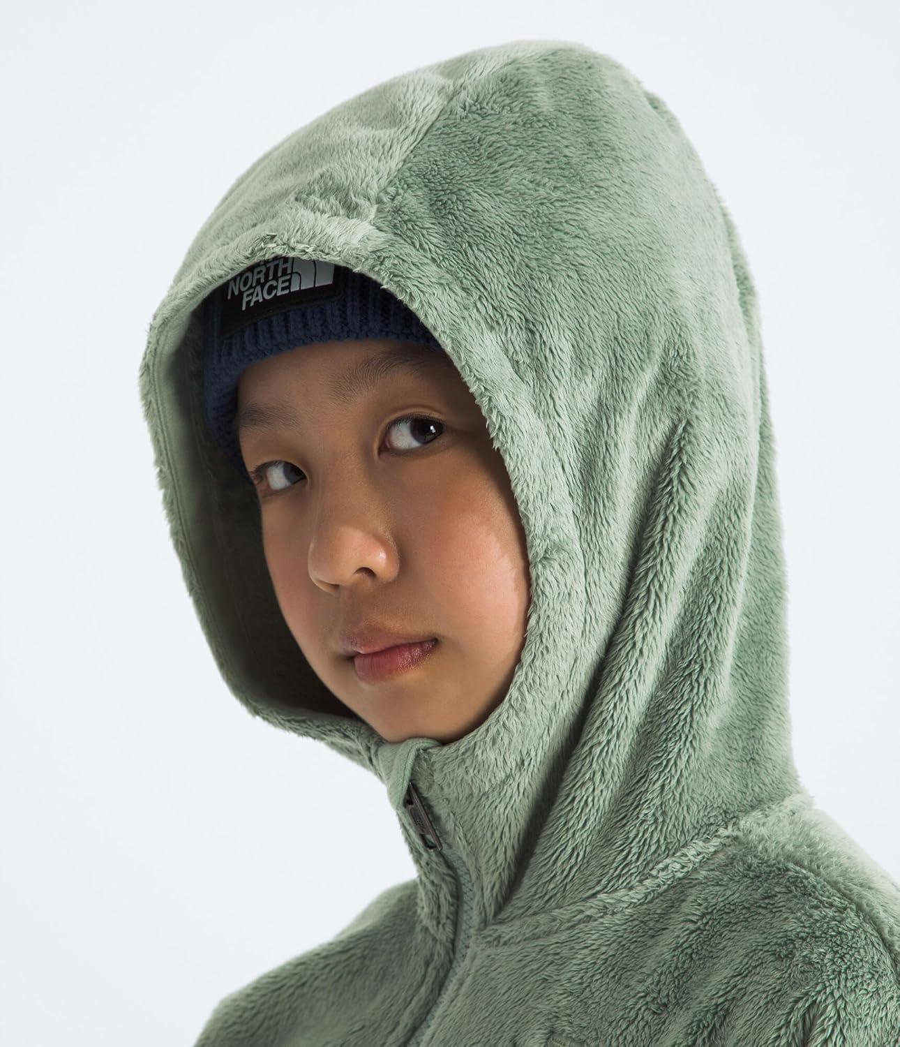 imageTHE NORTH FACE Girls Osito Full Zip Hoodie Fleece Hooded Jacket With Hand Pockets ampamp Durable Ribbed CollarSlate Moss