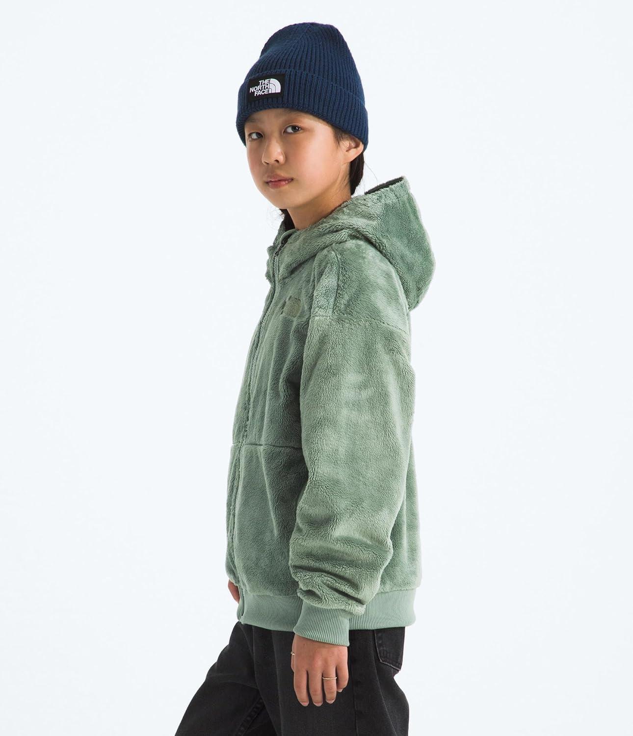 imageTHE NORTH FACE Girls Osito Full Zip Hoodie Fleece Hooded Jacket With Hand Pockets ampamp Durable Ribbed CollarSlate Moss