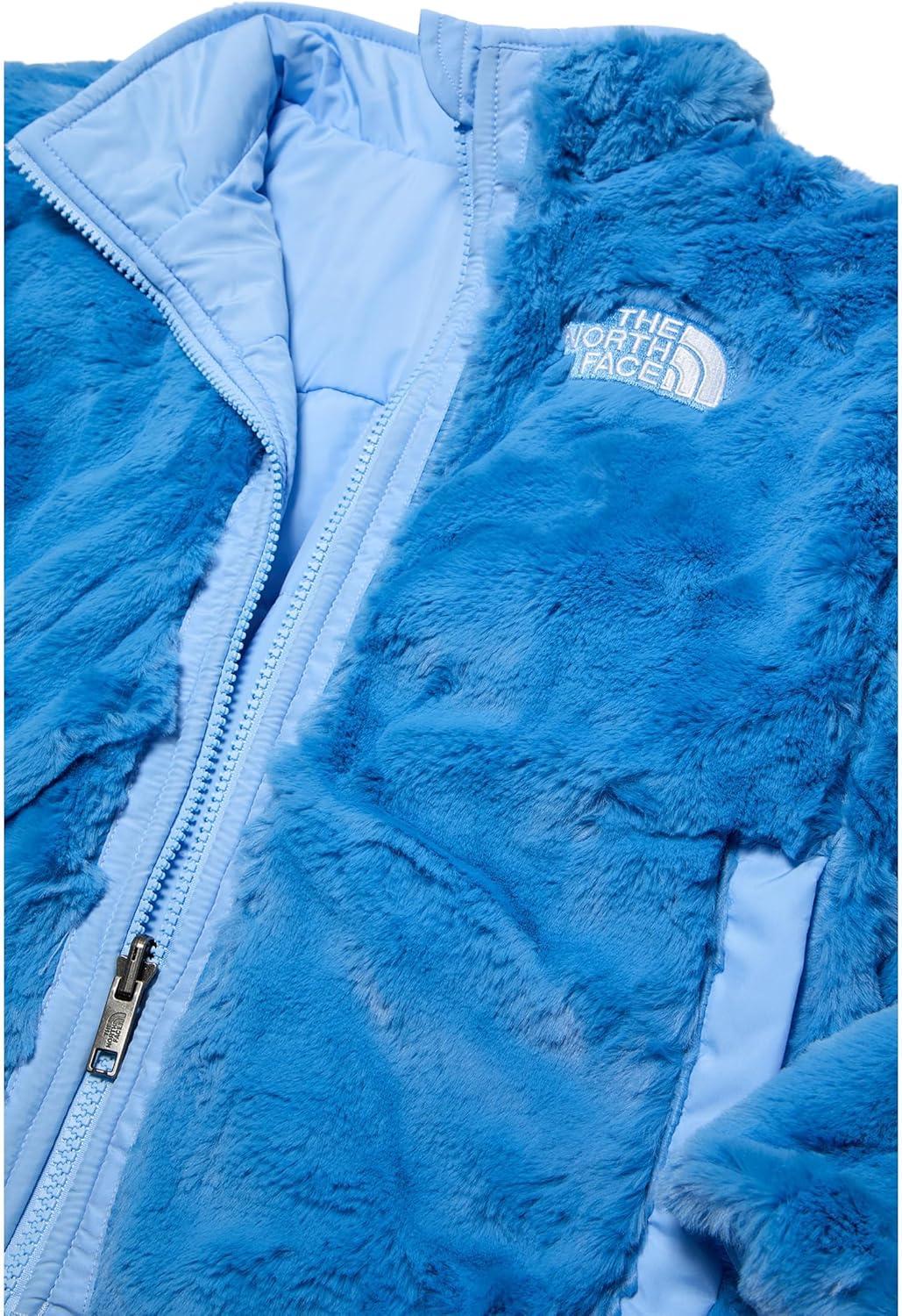 imageTHE NORTH FACE Girls Reversible Shasta Full Zip Jacket Puffer Coat With Synthetic Insulation Fleece Lined Water RepellentCornflower