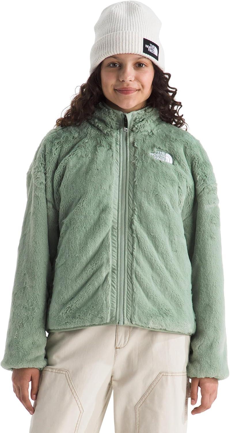 imageTHE NORTH FACE Girls Reversible Shasta Full Zip Jacket Puffer Coat With Synthetic Insulation Fleece Lined Water RepellentSlate Moss
