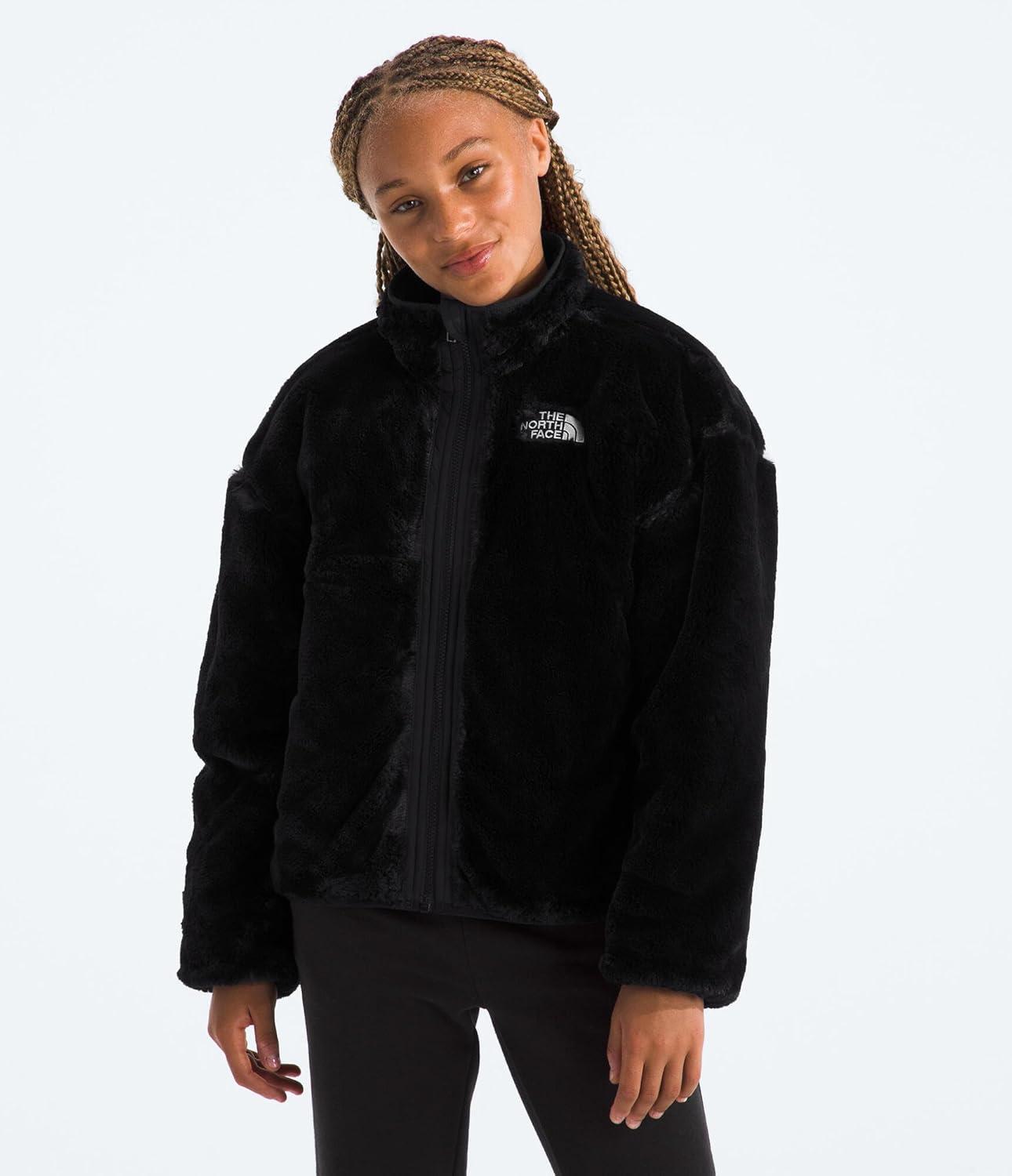 imageTHE NORTH FACE Girls Reversible Shasta Full Zip Jacket Puffer Coat With Synthetic Insulation Fleece Lined Water RepellentTnf Black
