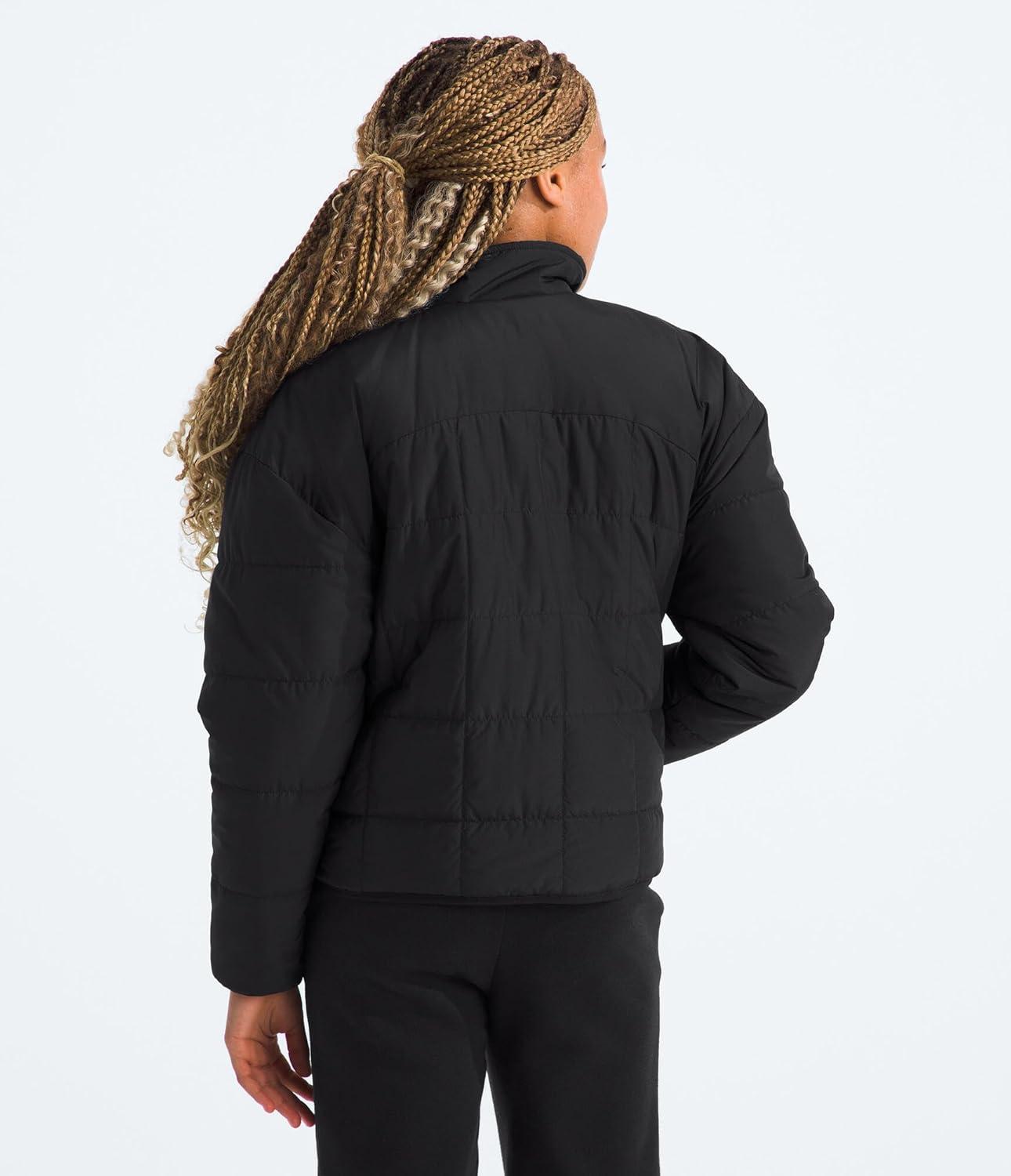 imageTHE NORTH FACE Girls Reversible Shasta Full Zip Jacket Puffer Coat With Synthetic Insulation Fleece Lined Water RepellentTnf Black