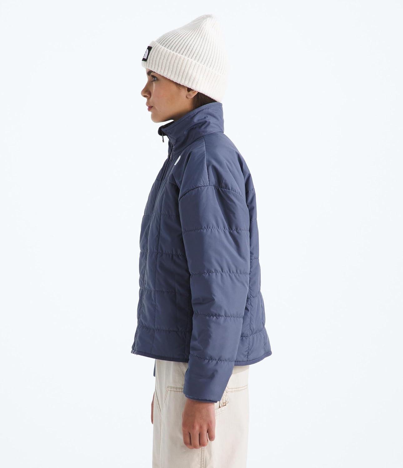 imageTHE NORTH FACE Girls Reversible Shasta Full Zip Jacket Puffer Coat With Synthetic Insulation Fleece Lined Water RepellentTwilight Galaxy