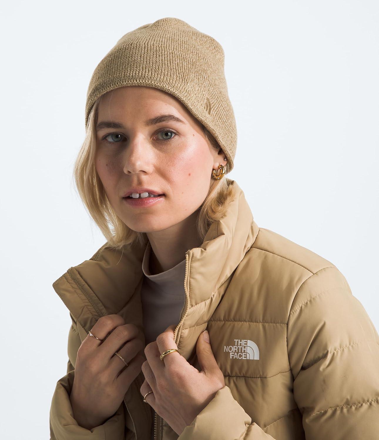 imageTHE NORTH FACE Jim Beanie Classic Fit Winter Hat for Men ampamp Women Warm Fleece Headband ampamp Embroidered LogoKhaki Stone Heather