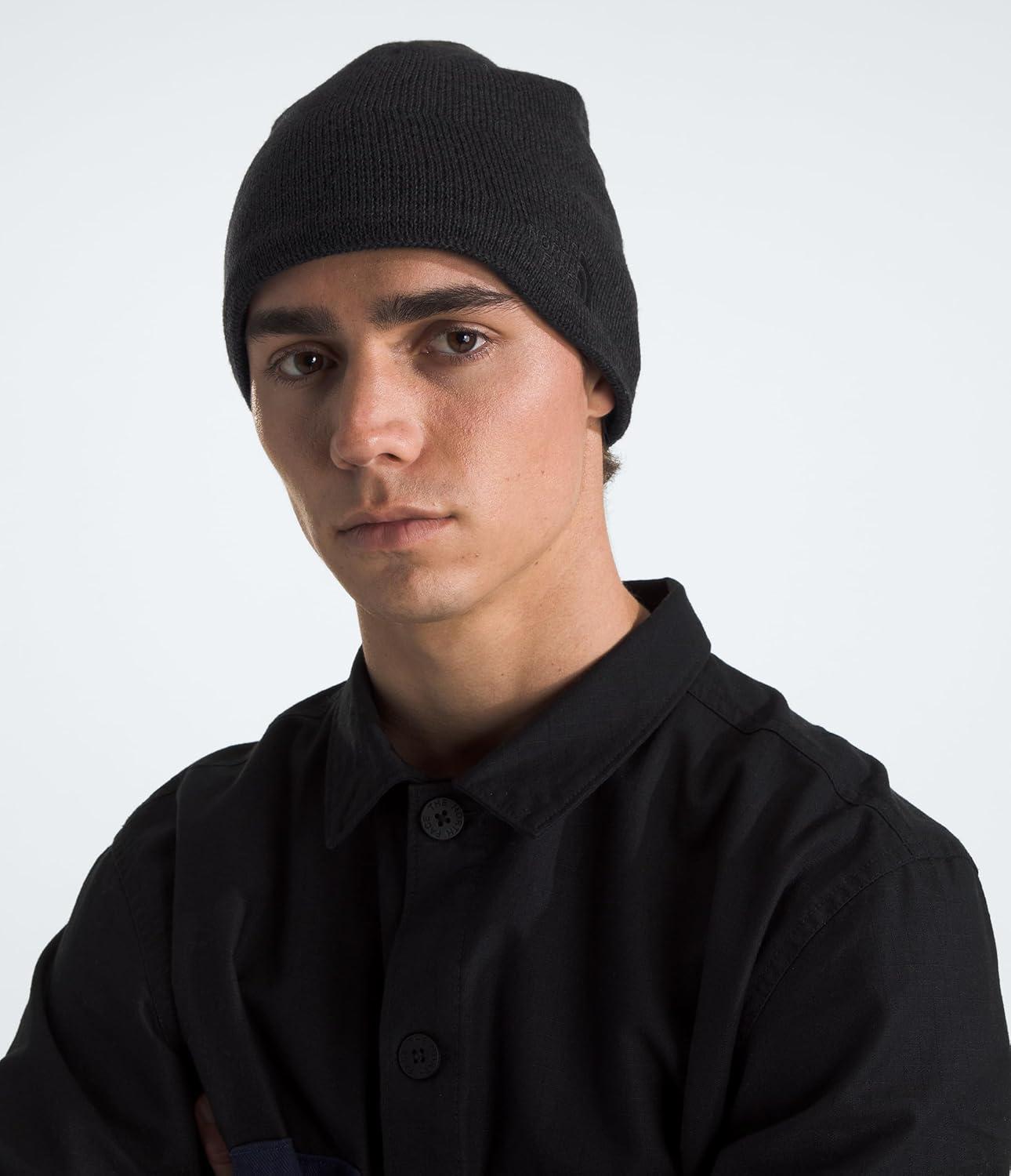 imageTHE NORTH FACE Jim Beanie Classic Fit Winter Hat for Men ampamp Women Warm Fleece Headband ampamp Embroidered LogoTnf Black Heather