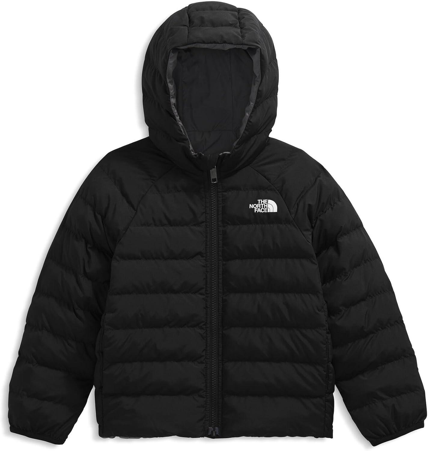 imageTHE NORTH FACE Kids Reversible Perrito Insulated Hooded Jacket 2 in 1 Winter Coat for Boys ampamp Girls Water RepellentTnf BlackSmoked Pearl