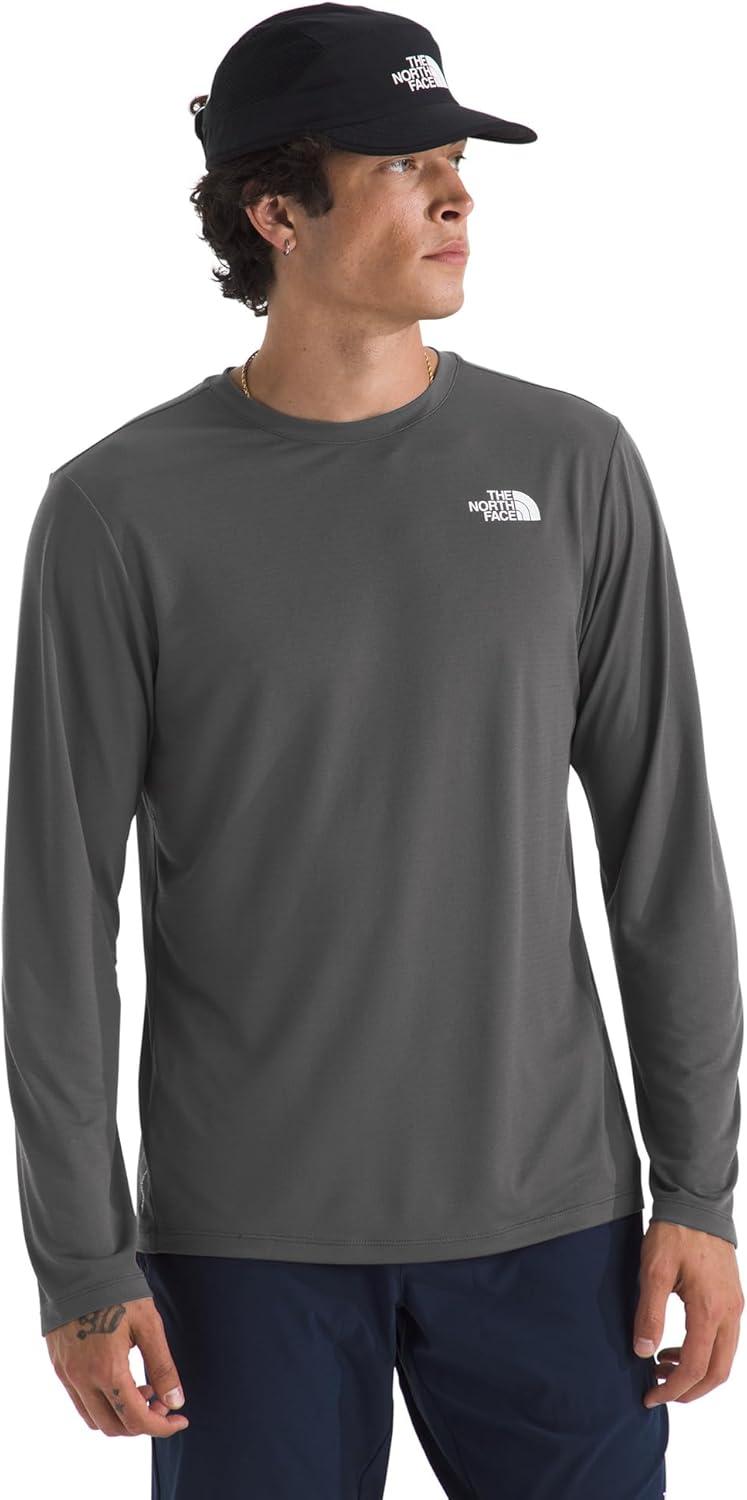 imageTHE NORTH FACE Mens 247 Longsleeve Tee Lightweight Athletic Shirt With Moisture Wicking Flashdry TechnologyAnthracite Grey