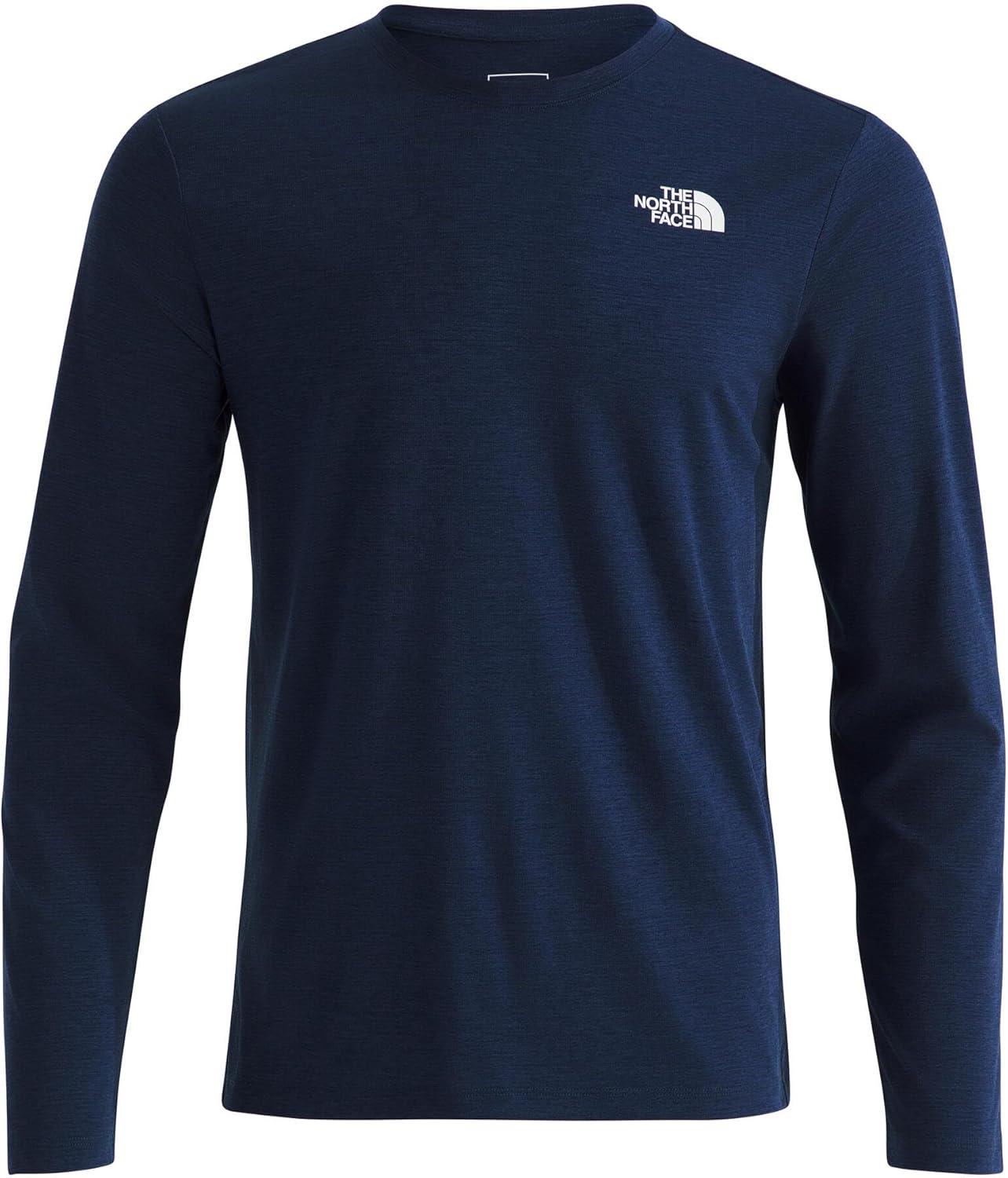 imageTHE NORTH FACE Mens 247 Longsleeve Tee Lightweight Athletic Shirt With Moisture Wicking Flashdry TechnologySummit Navy Dark Heather