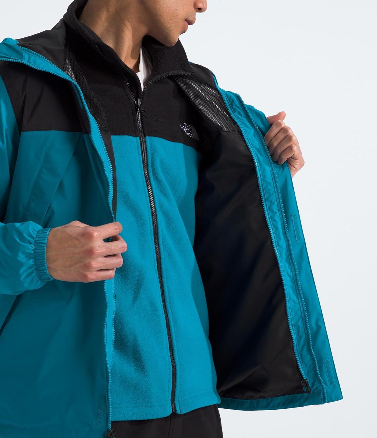 imageTHE NORTH FACE Mens Antora Triclimate Jacket Waterproof Shell Warm Inner Fleece Layer Adjustable 3 Piece HoodAlkaline BlueTnf Black
