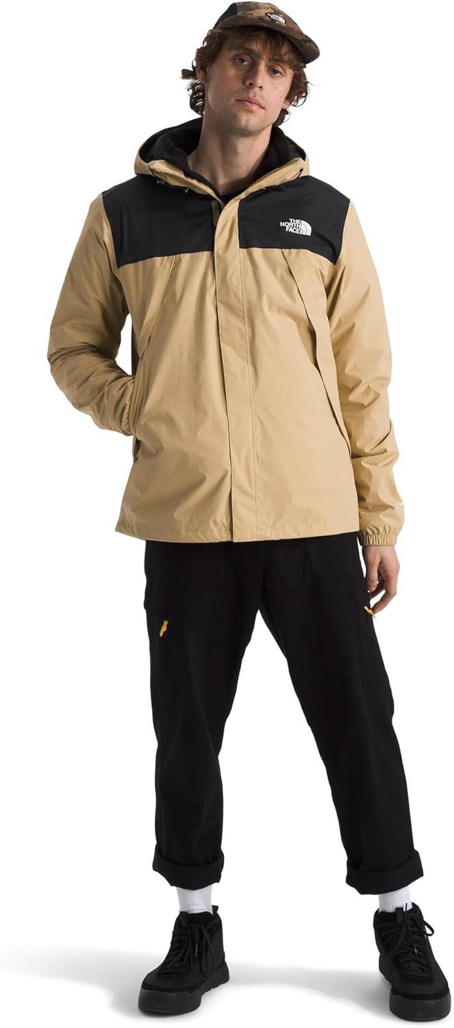 imageTHE NORTH FACE Mens Antora Triclimate Jacket Waterproof Shell Warm Inner Fleece Layer Adjustable 3 Piece HoodKhaki StoneTnf Black
