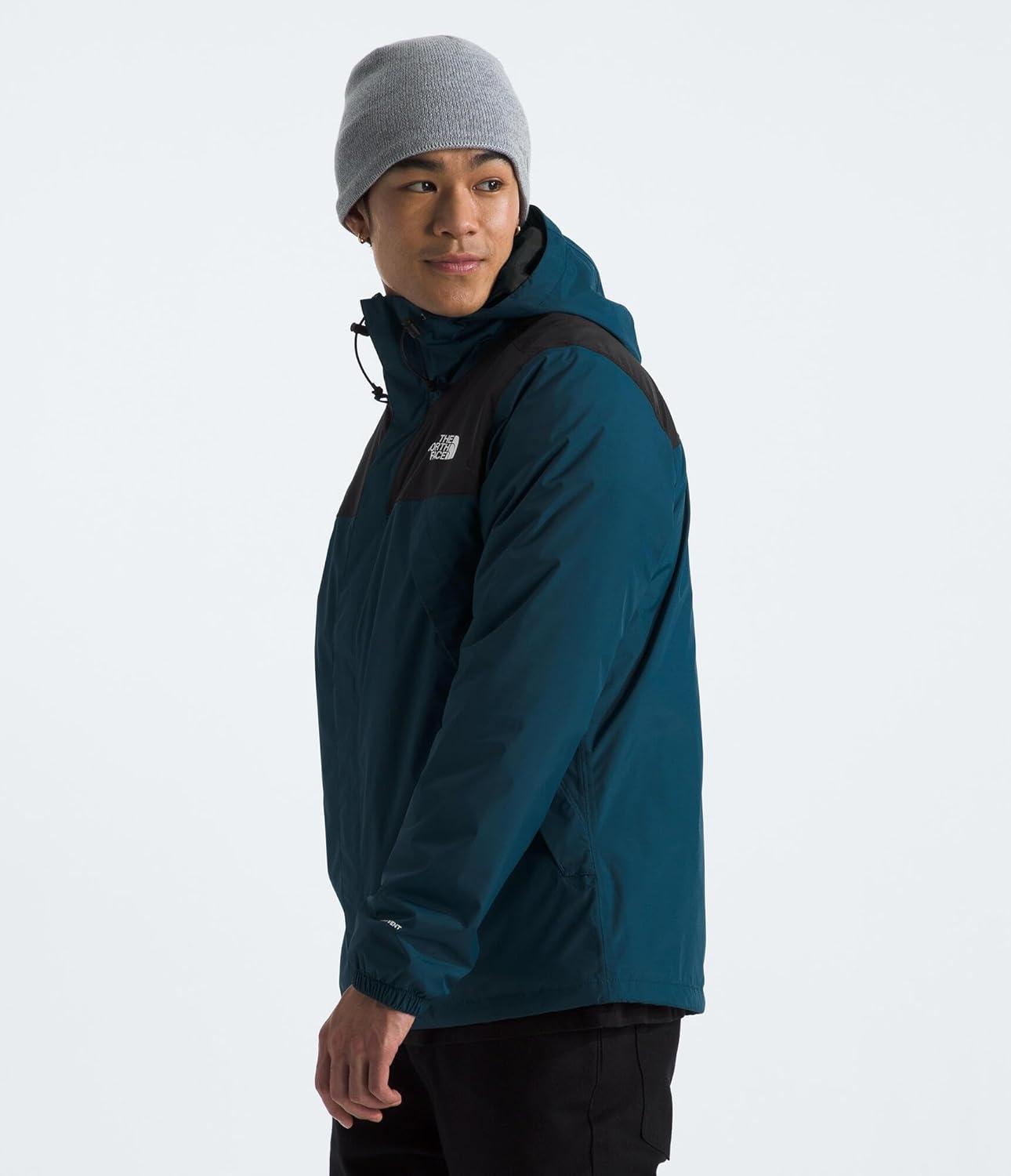 imageTHE NORTH FACE Mens Antora Triclimate Jacket Waterproof Shell Warm Inner Fleece Layer Adjustable 3 Piece HoodMidnight PetrolTnf Black