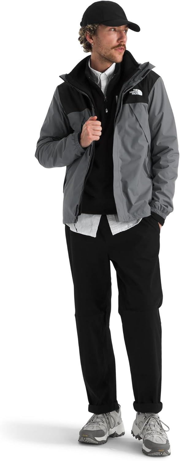 imageTHE NORTH FACE Mens Antora Triclimate Jacket Waterproof Shell Warm Inner Fleece Layer Adjustable 3 Piece HoodSmoked PearlTnf Black