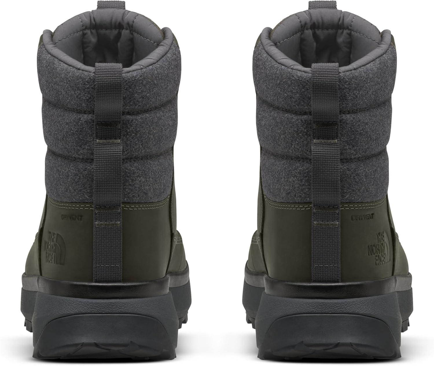 imageTHE NORTH FACE Mens Bergen Leather Waterproof Hiking Boot Insulated Snow Boot With 45mm LugsNew Taupe GreenAsphalt Grey