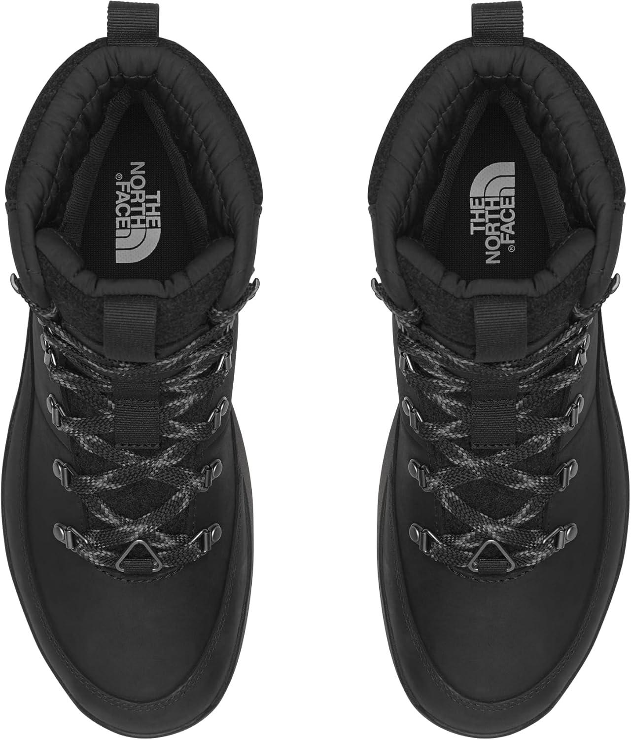 imageTHE NORTH FACE Mens Bergen Leather Waterproof Hiking Boot Insulated Snow Boot With 45mm LugsTnf BlackTnf Black